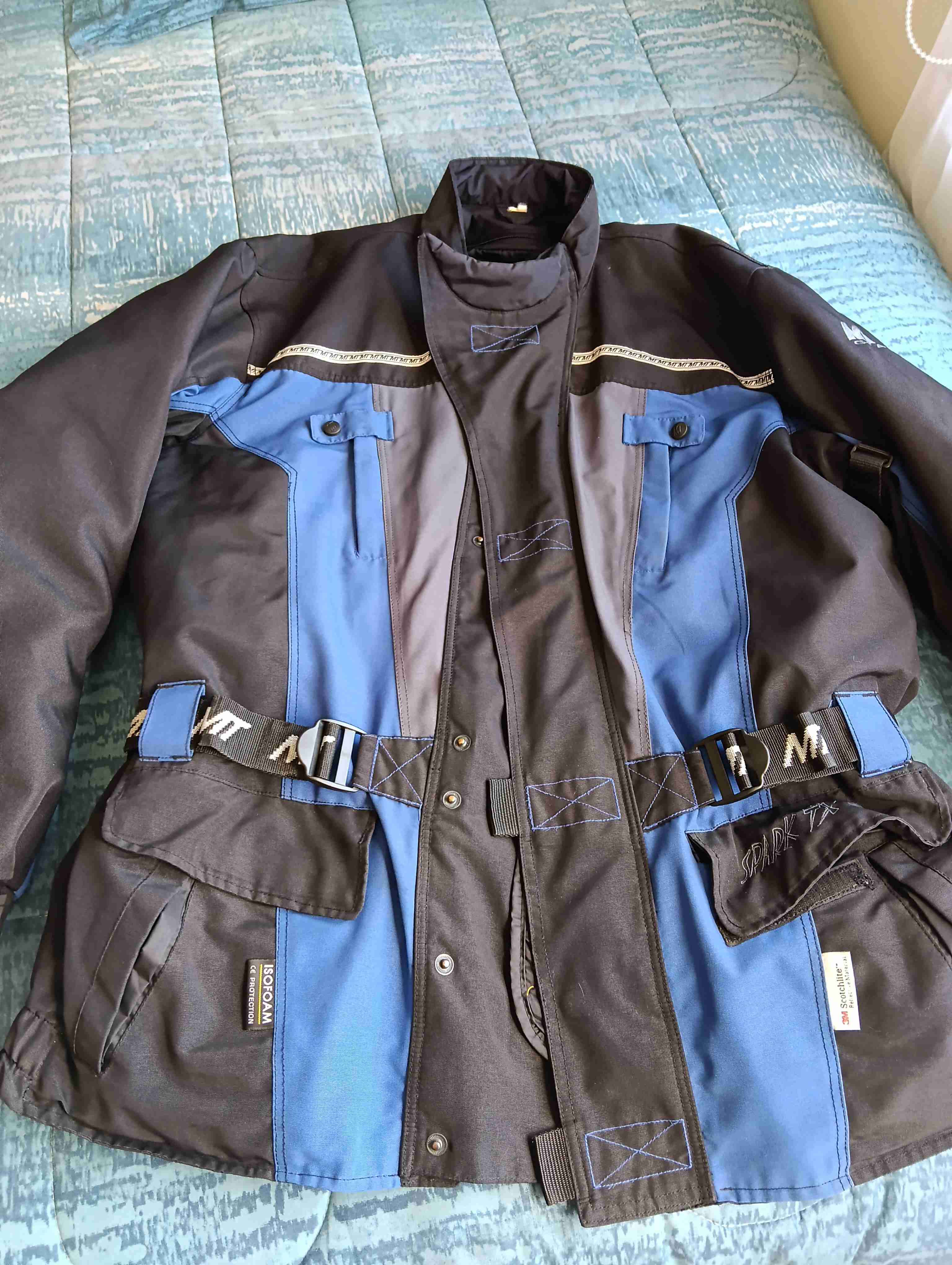 Chaqueta moto Isokad negra y azul - miniatura 1