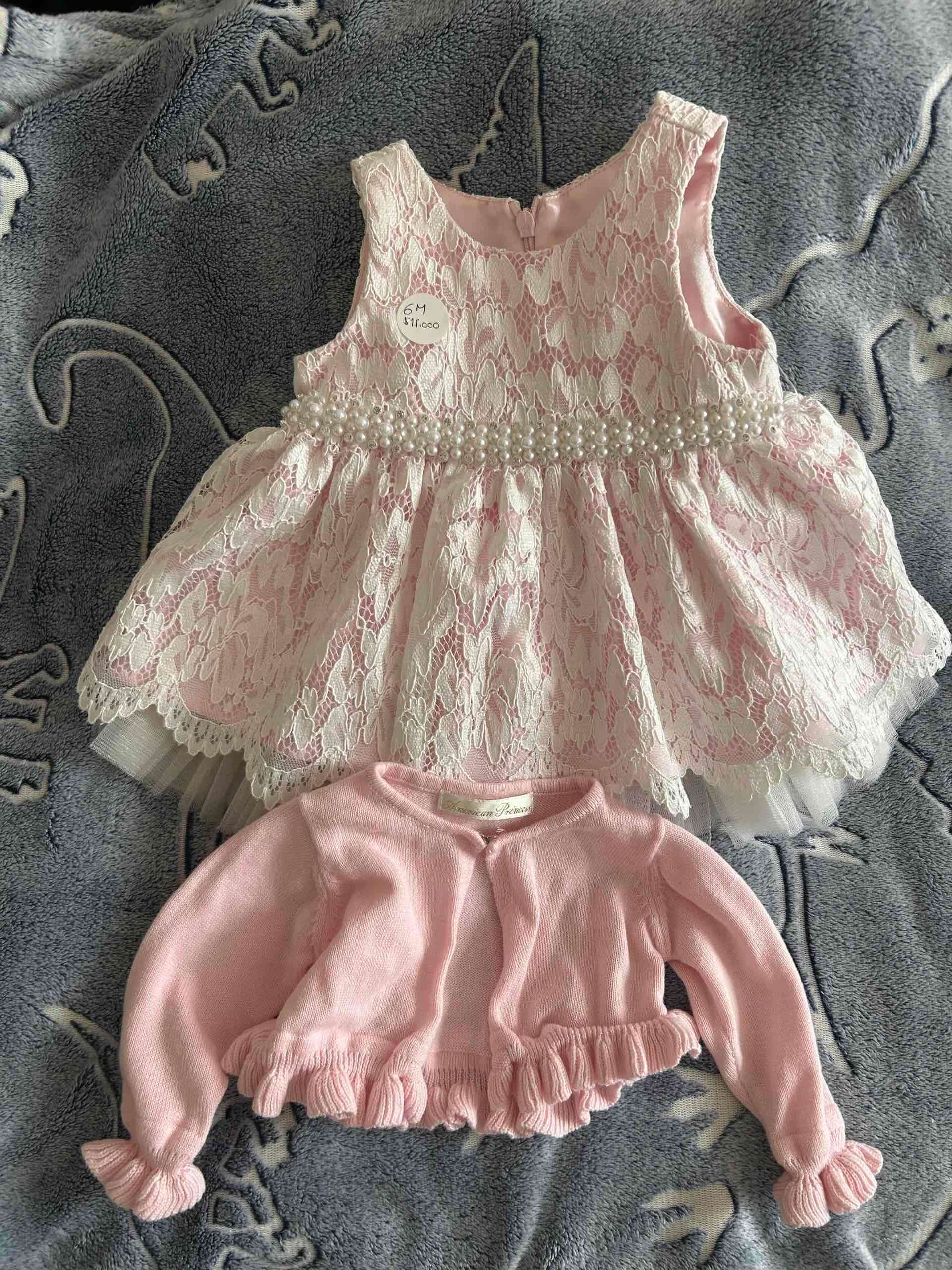 Vestido bebé encaje rosado
