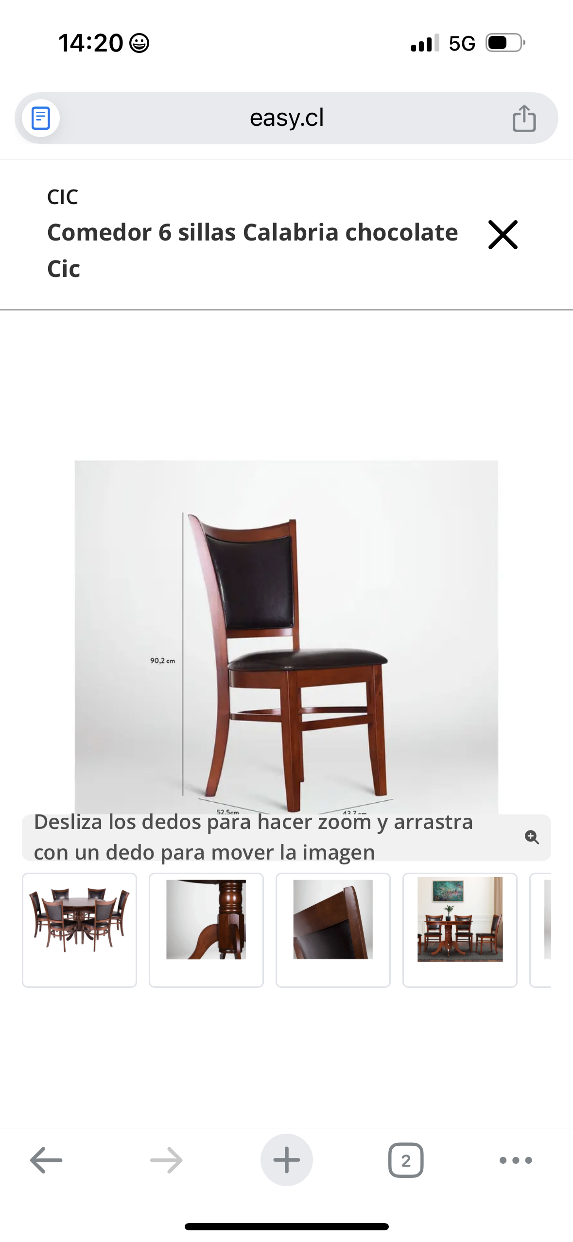 Comedor 6 sillas chocolate Cic - 2