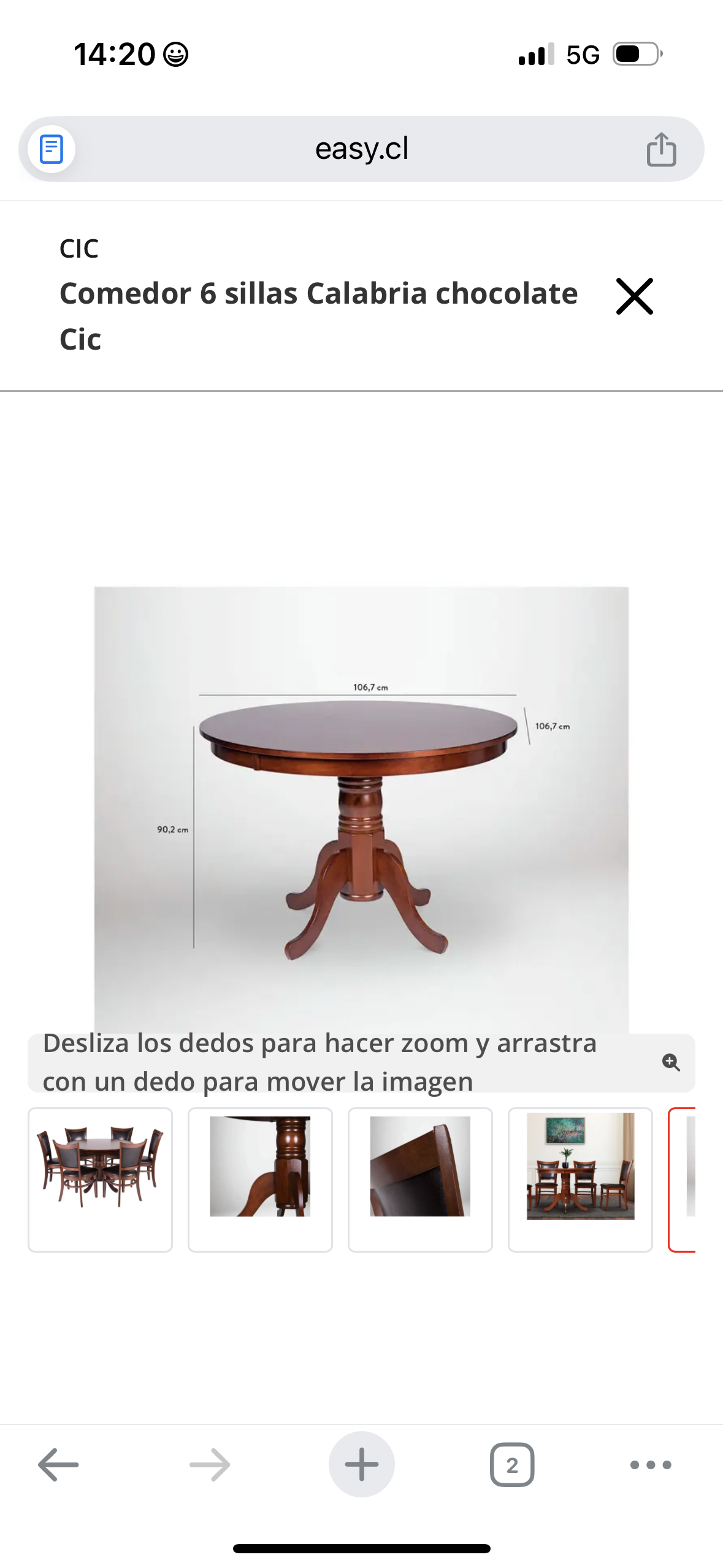 Comedor 6 sillas chocolate Cic - 3