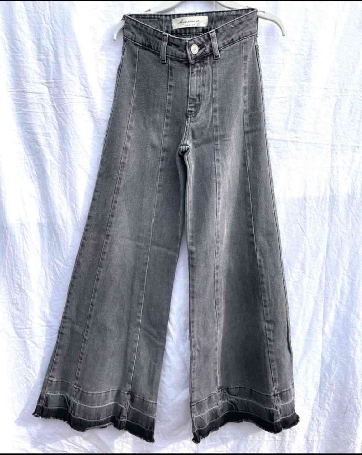 Pantalones gris anchos - miniatura 1