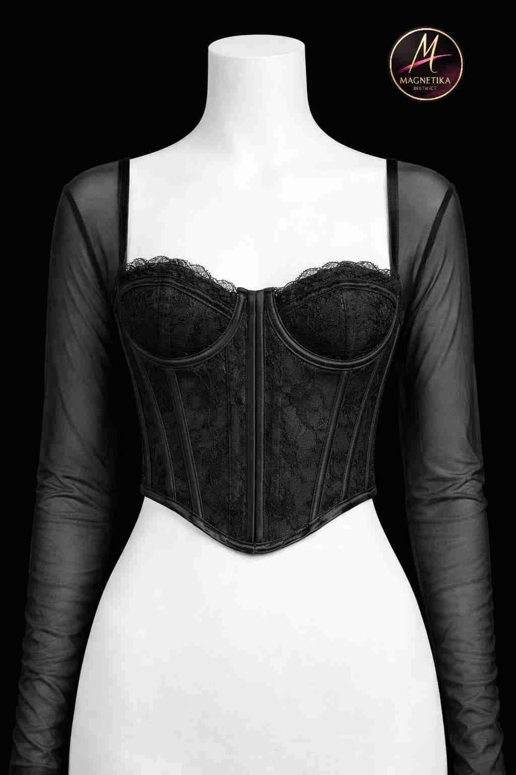 Corset blanco de encaje - miniatura 4