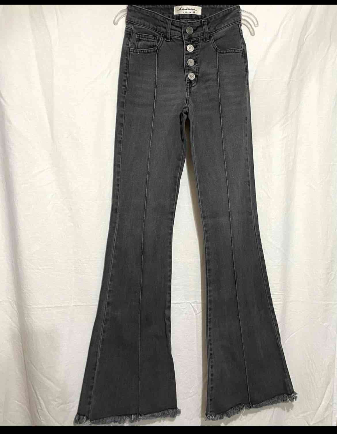 Jeans acampanados gris oscuro - miniatura 1