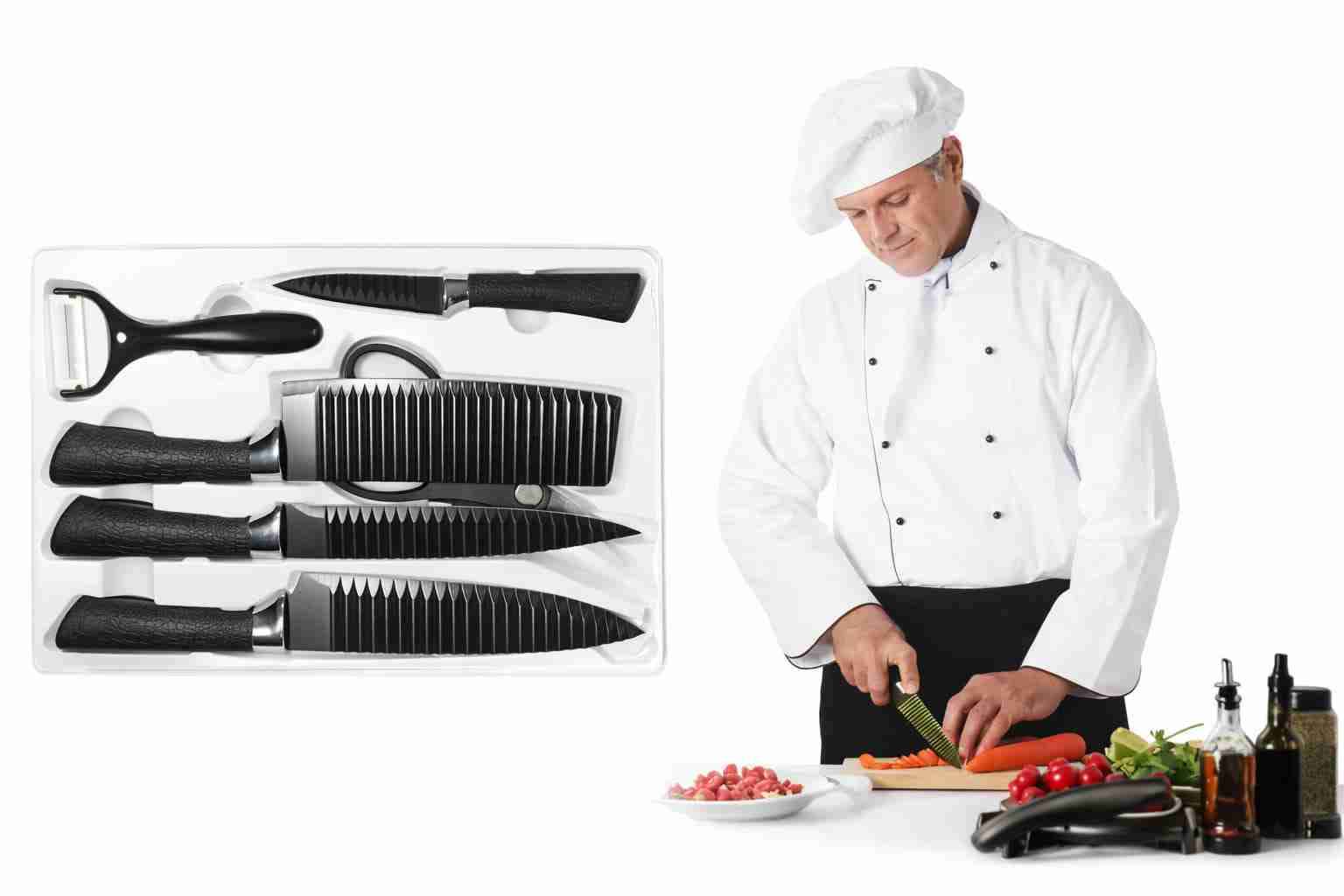 Set de cuchillos de cocina negro