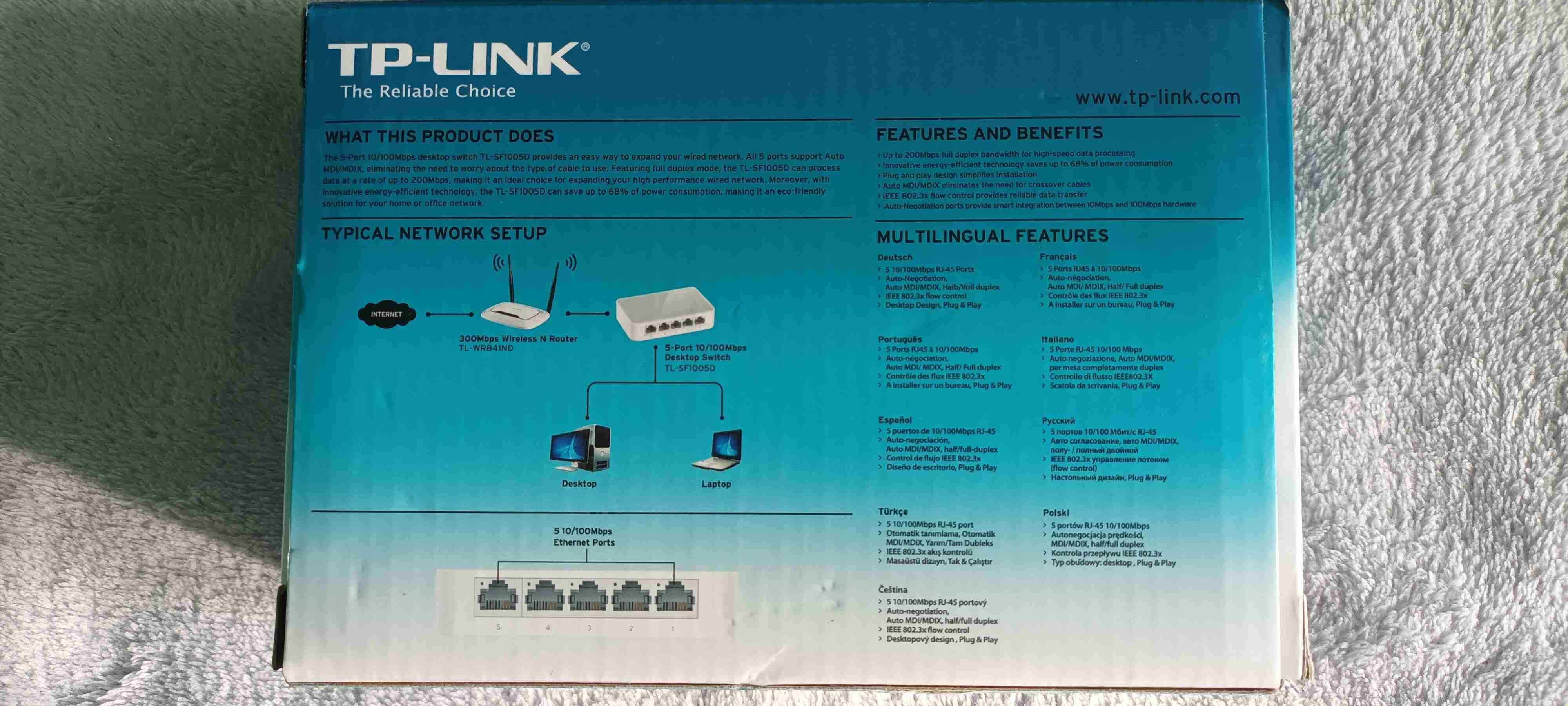 Switch TP-Link 5 puertos 10/100Mbps - miniatura 2