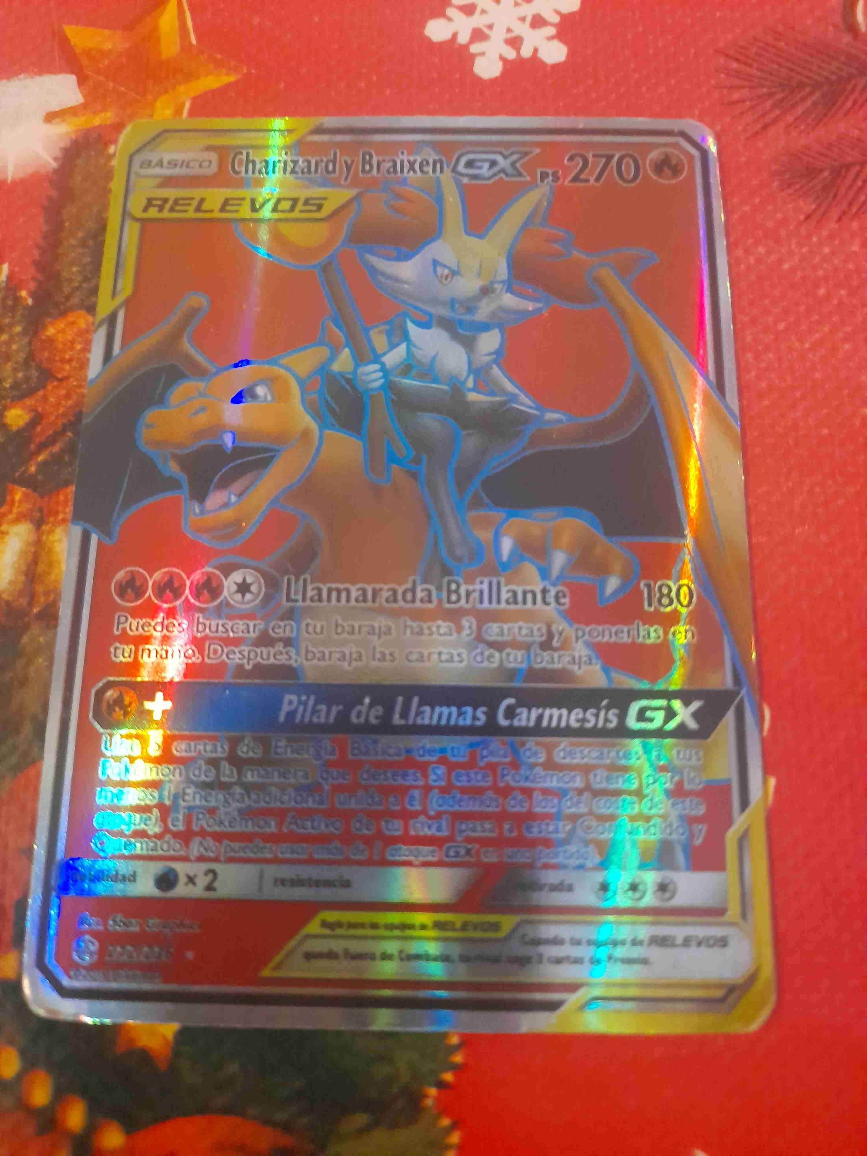 Carta Pokémon Charizard y Braixen GX