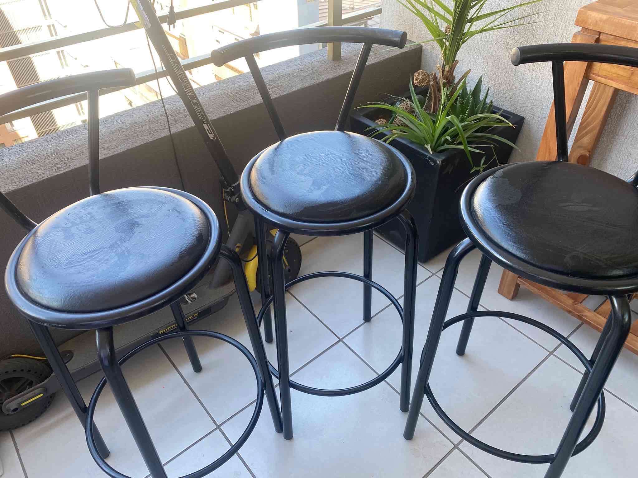 Set de 3 banquetas negras - miniatura 1