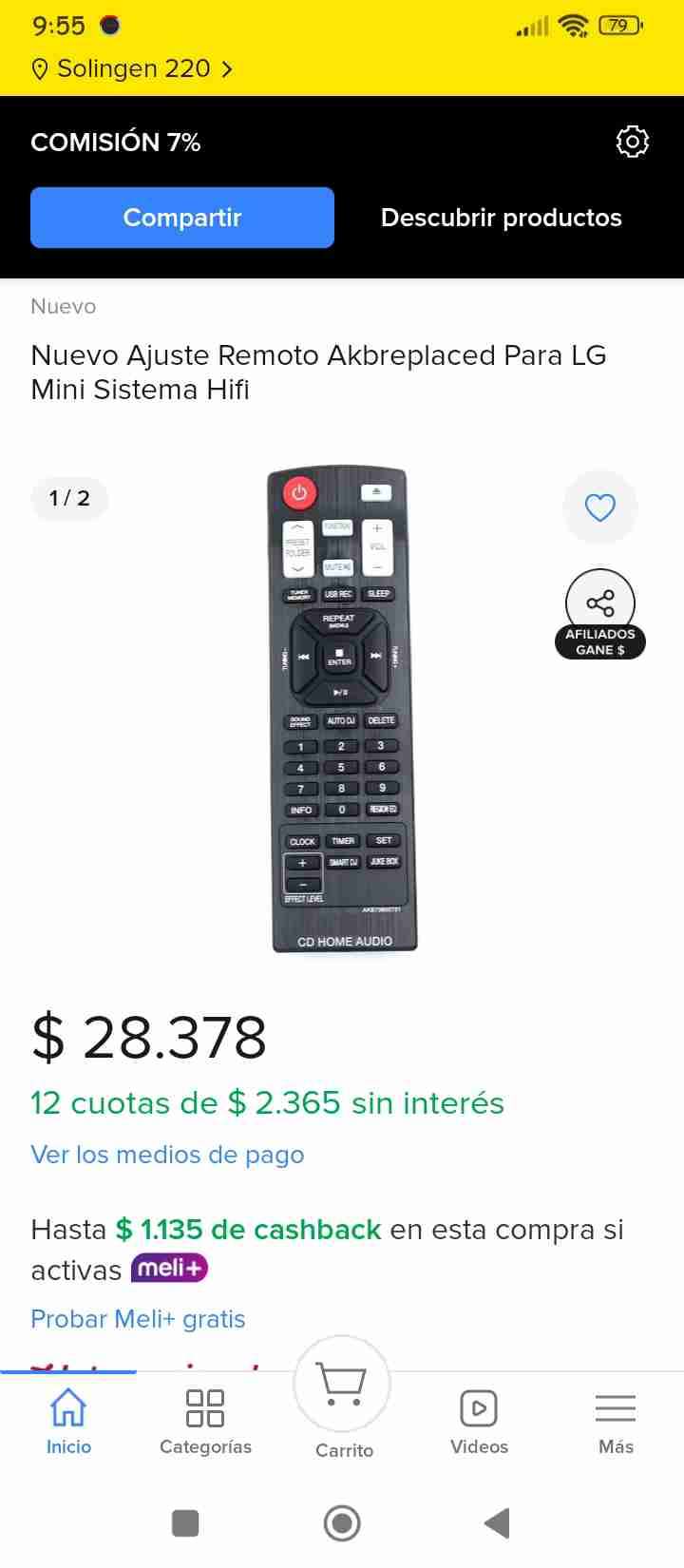 Control remoto LG CD Home Audio - miniatura 5