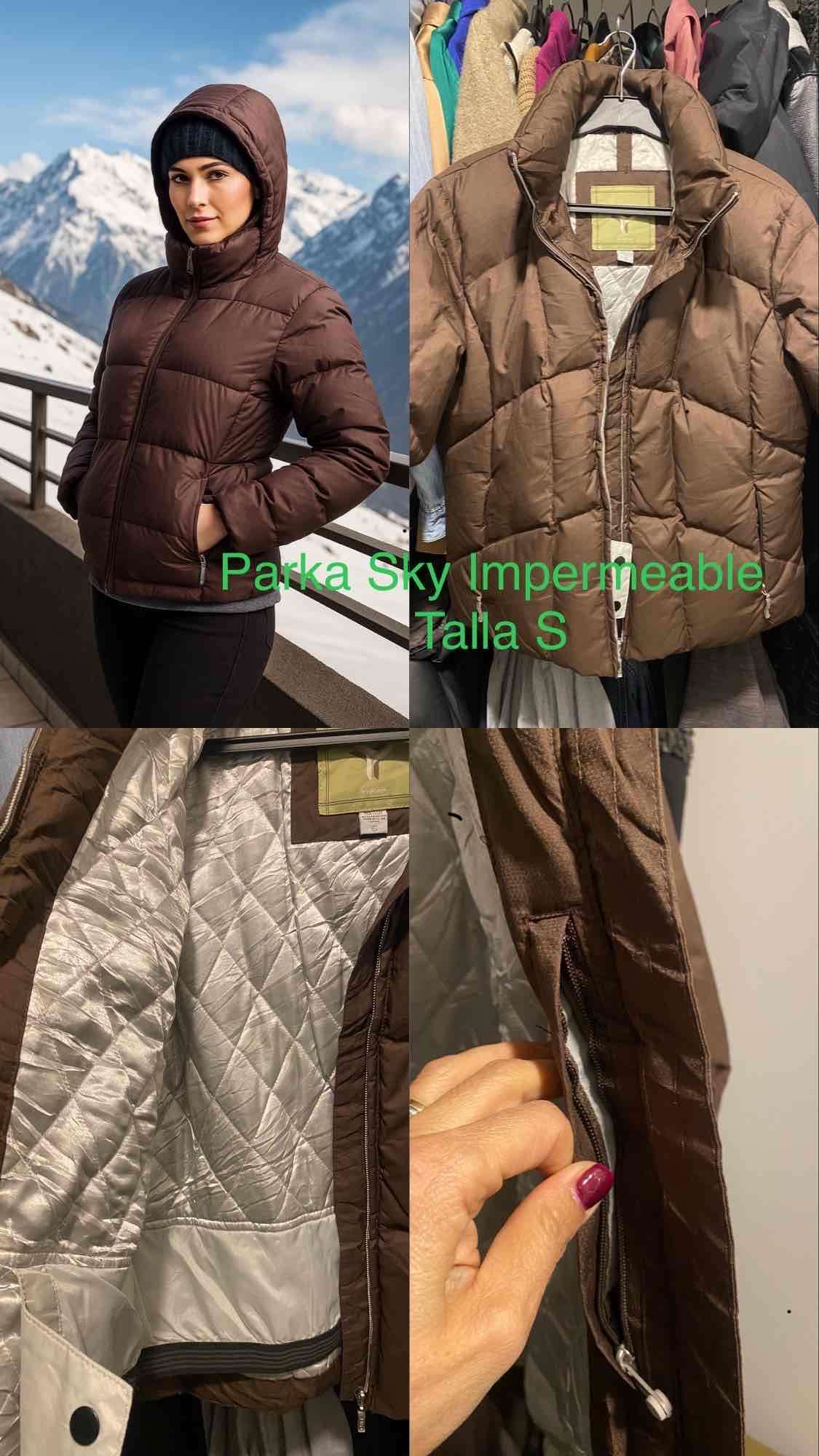 Parka impermeable marrón