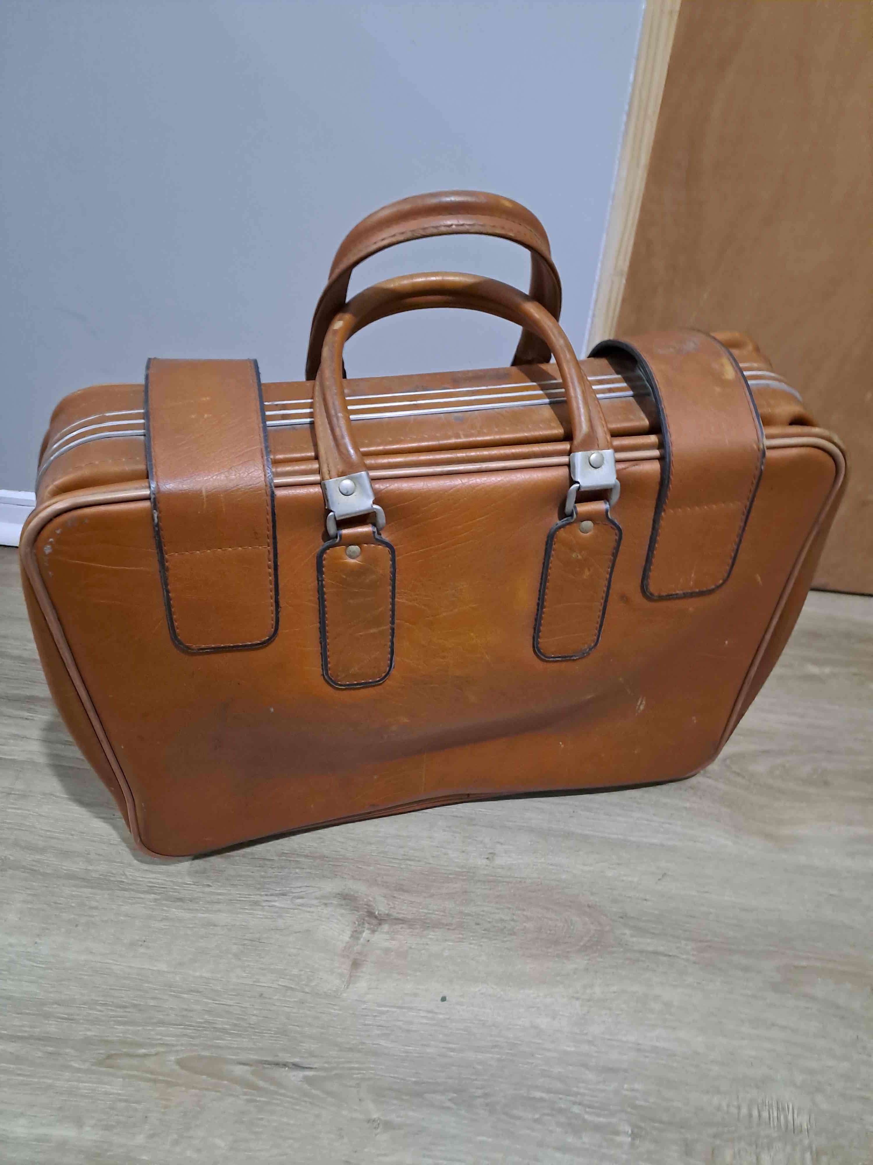 Conjunto de 3 Maletas de cuero vintage grande - miniatura 2