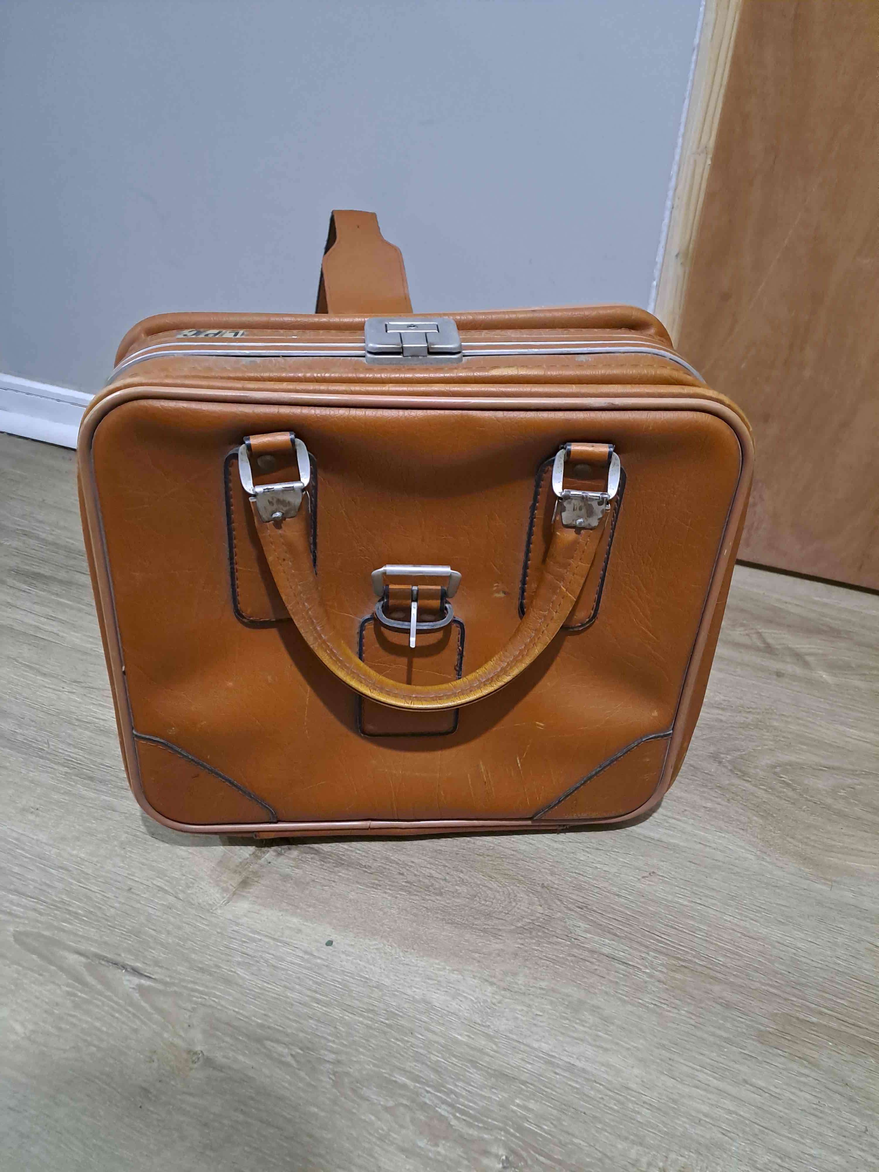 Conjunto de 3 Maletas de cuero vintage grande - miniatura 3