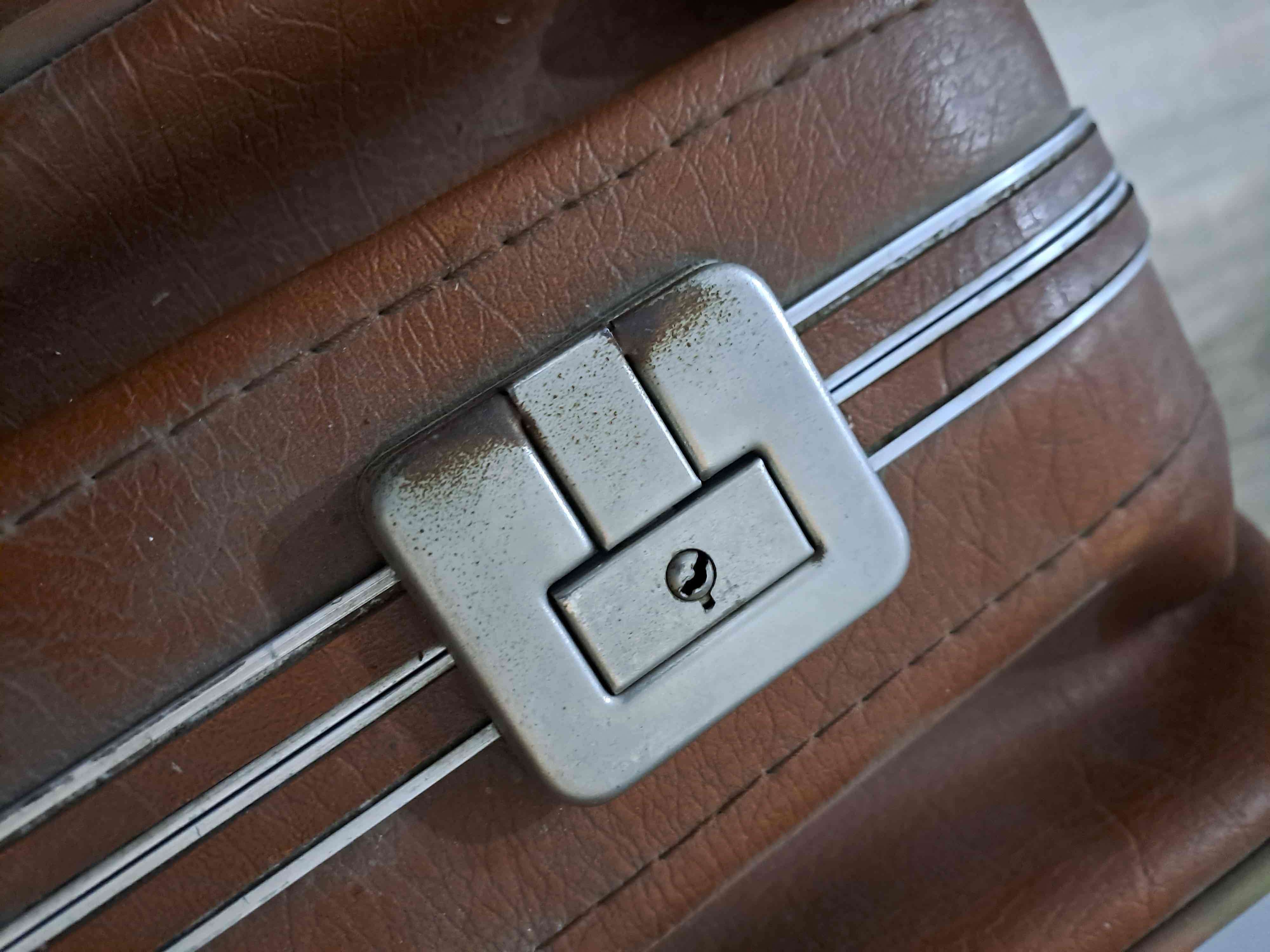 Conjunto de 3 Maletas de cuero vintage grande - miniatura 6