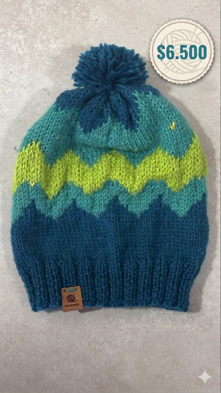 Gorro tejido a palillo - miniatura 1