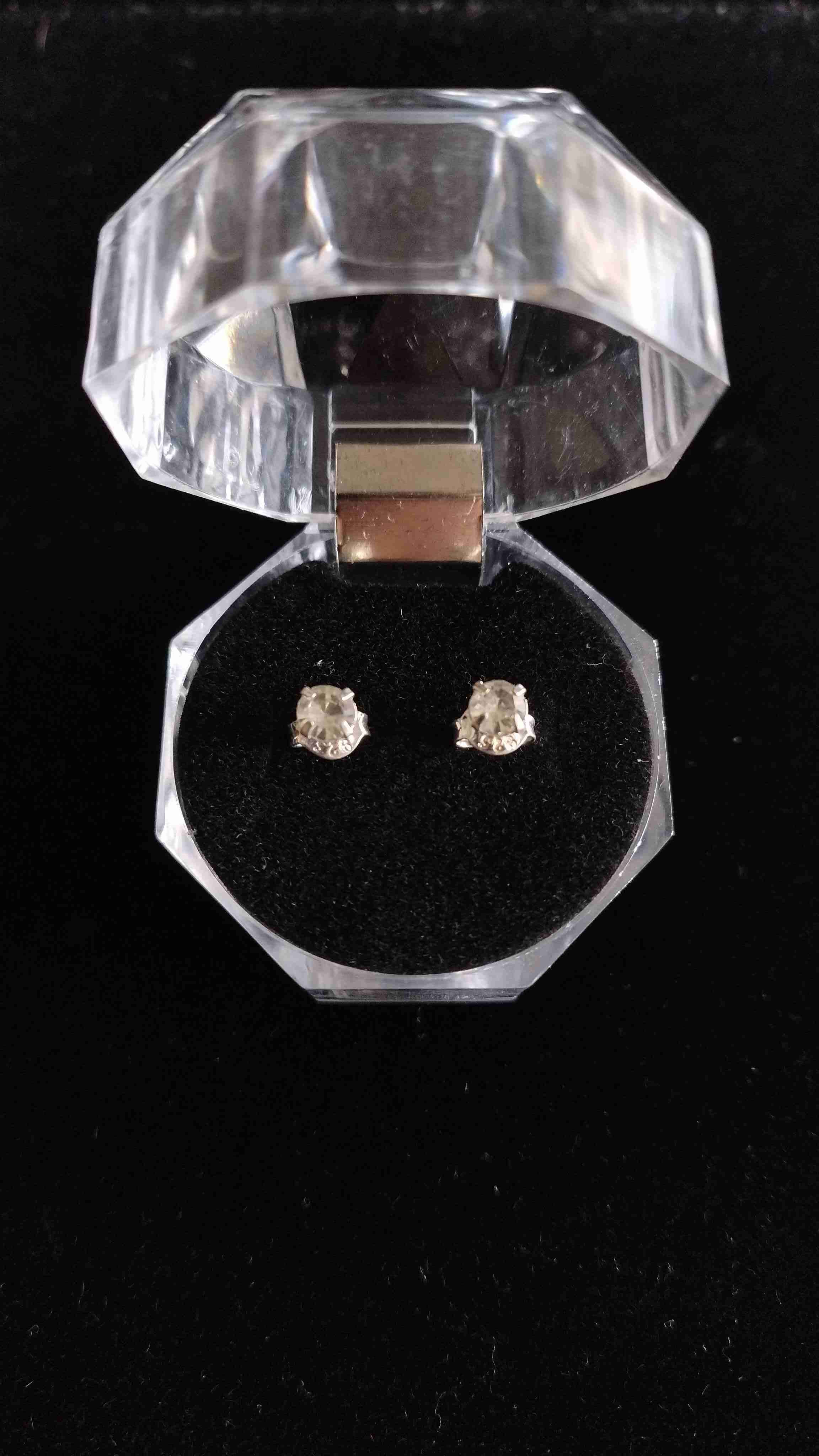 Aros de plata con brillantes - miniatura 1