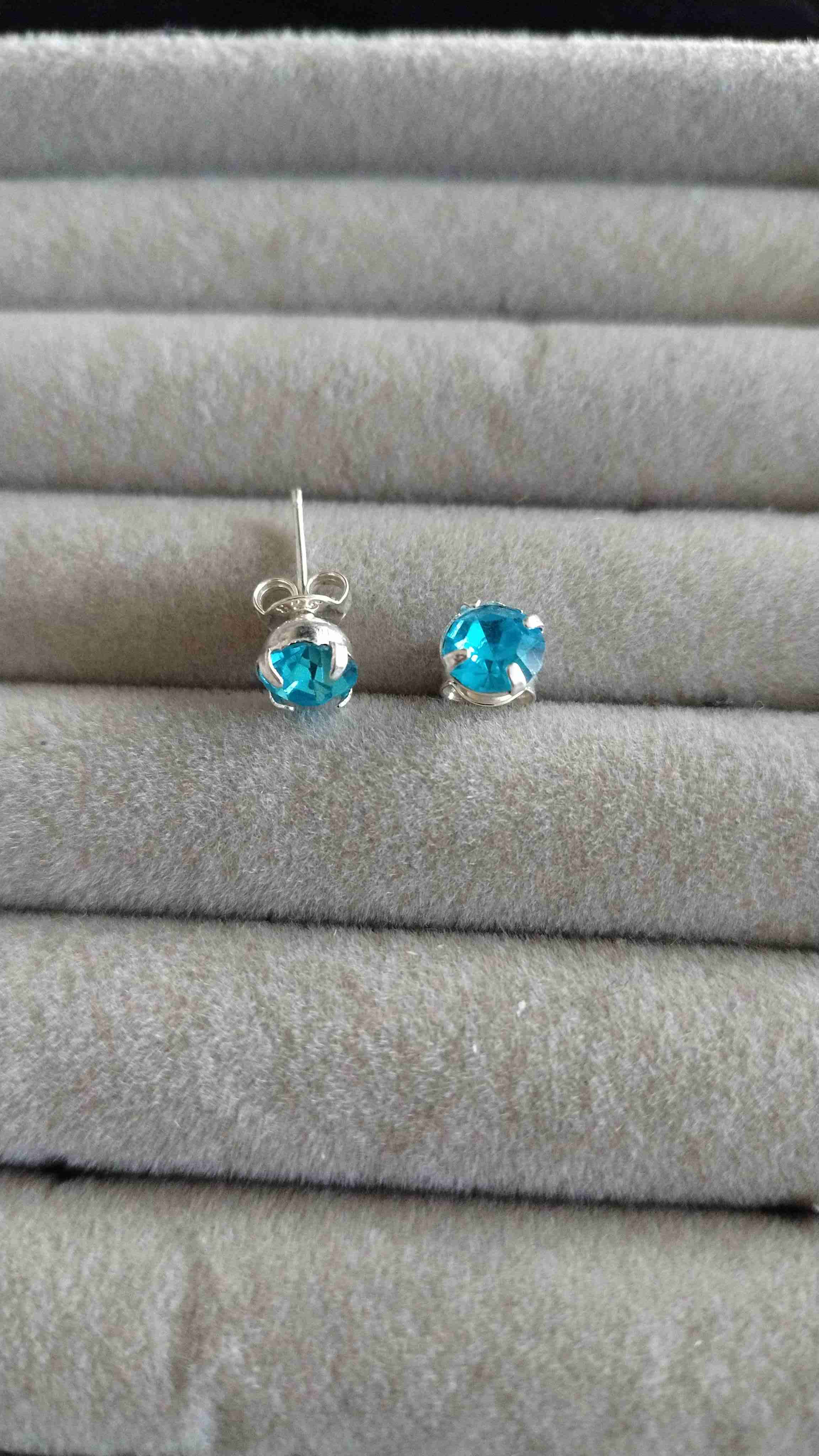 Aros de piedra azul en estuche - miniatura 3