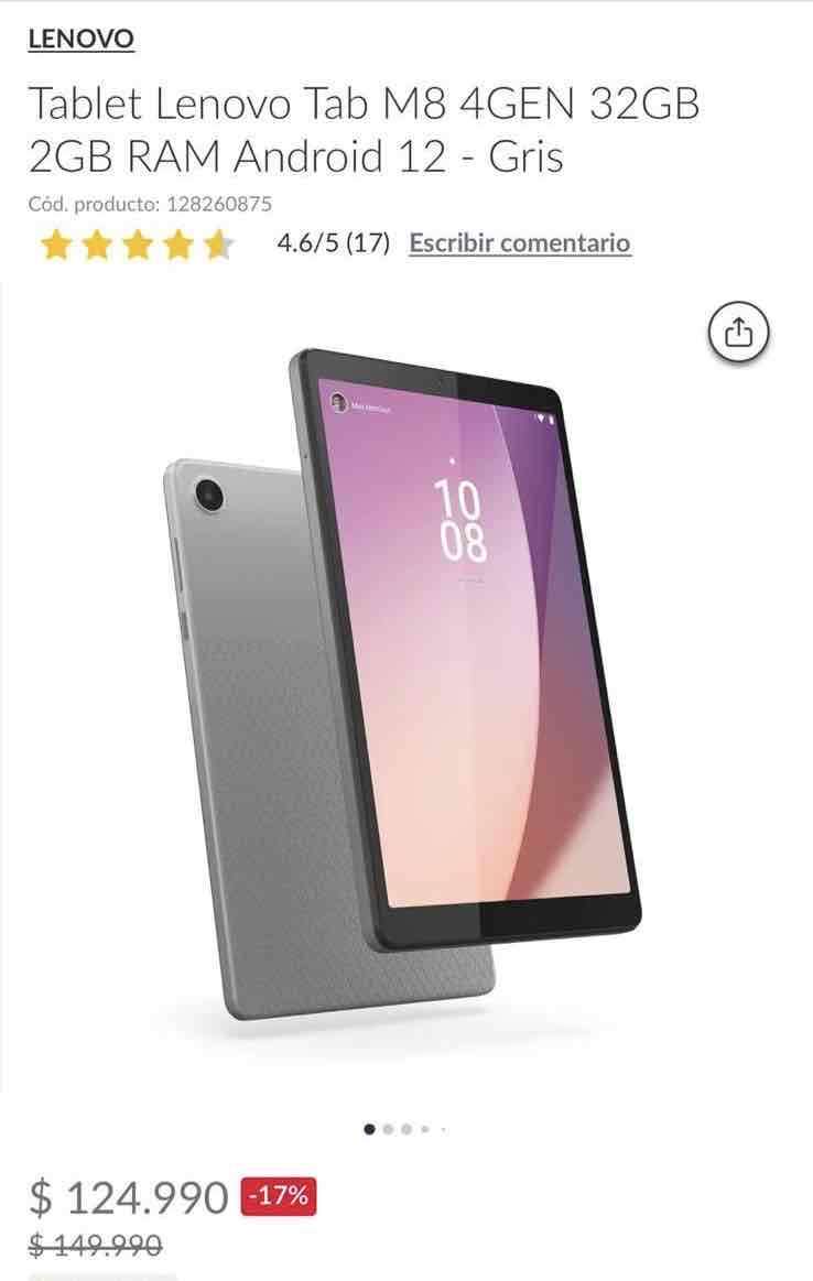 Tablet Lenovo Tab M8 4GEN Gris - miniatura 1