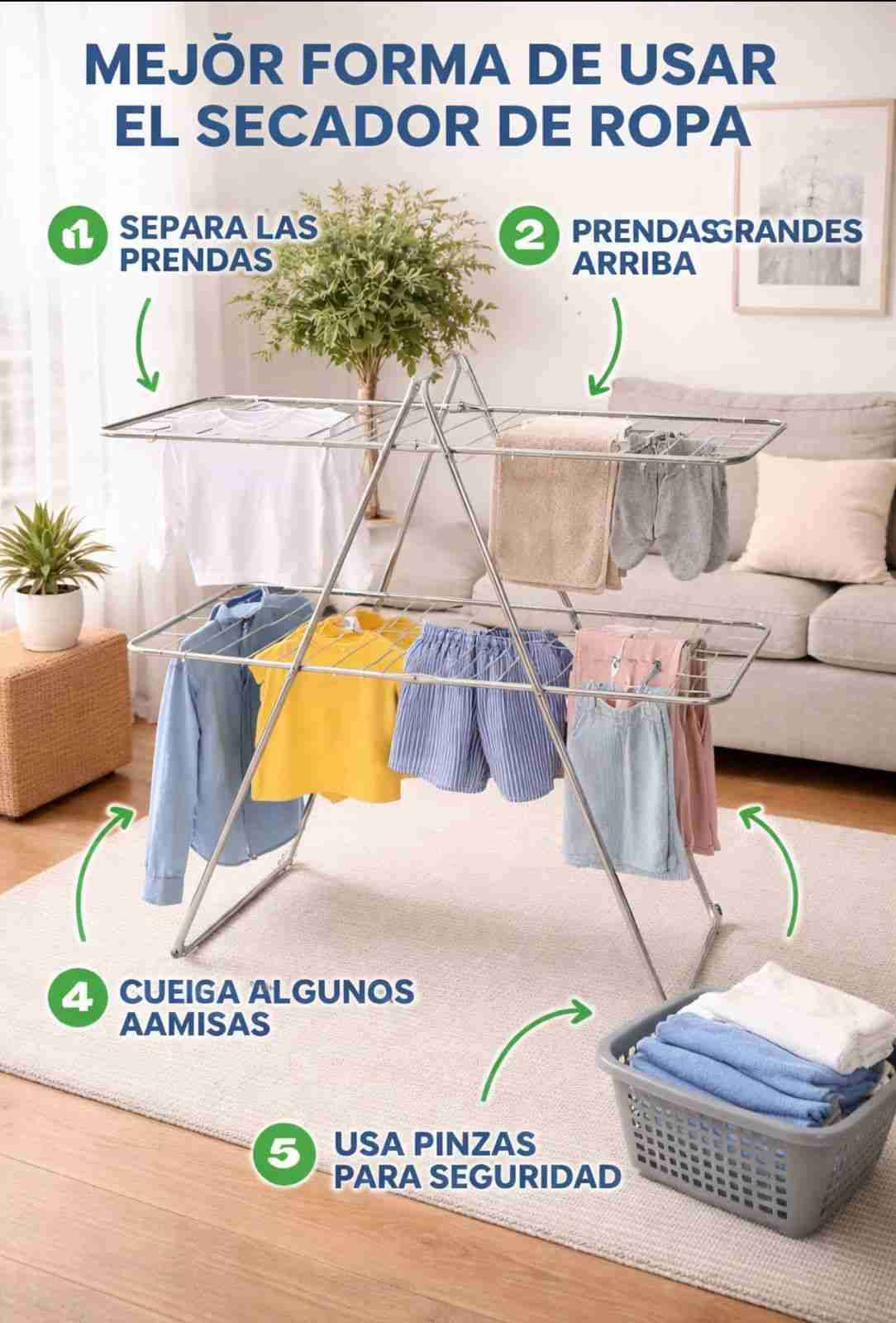 Tendedero plegable de metal - miniatura 4