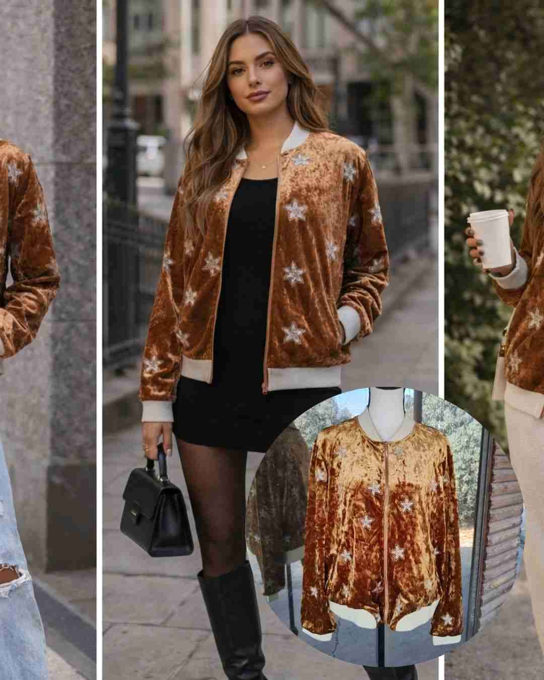 Chaqueta bomber de terciopelo