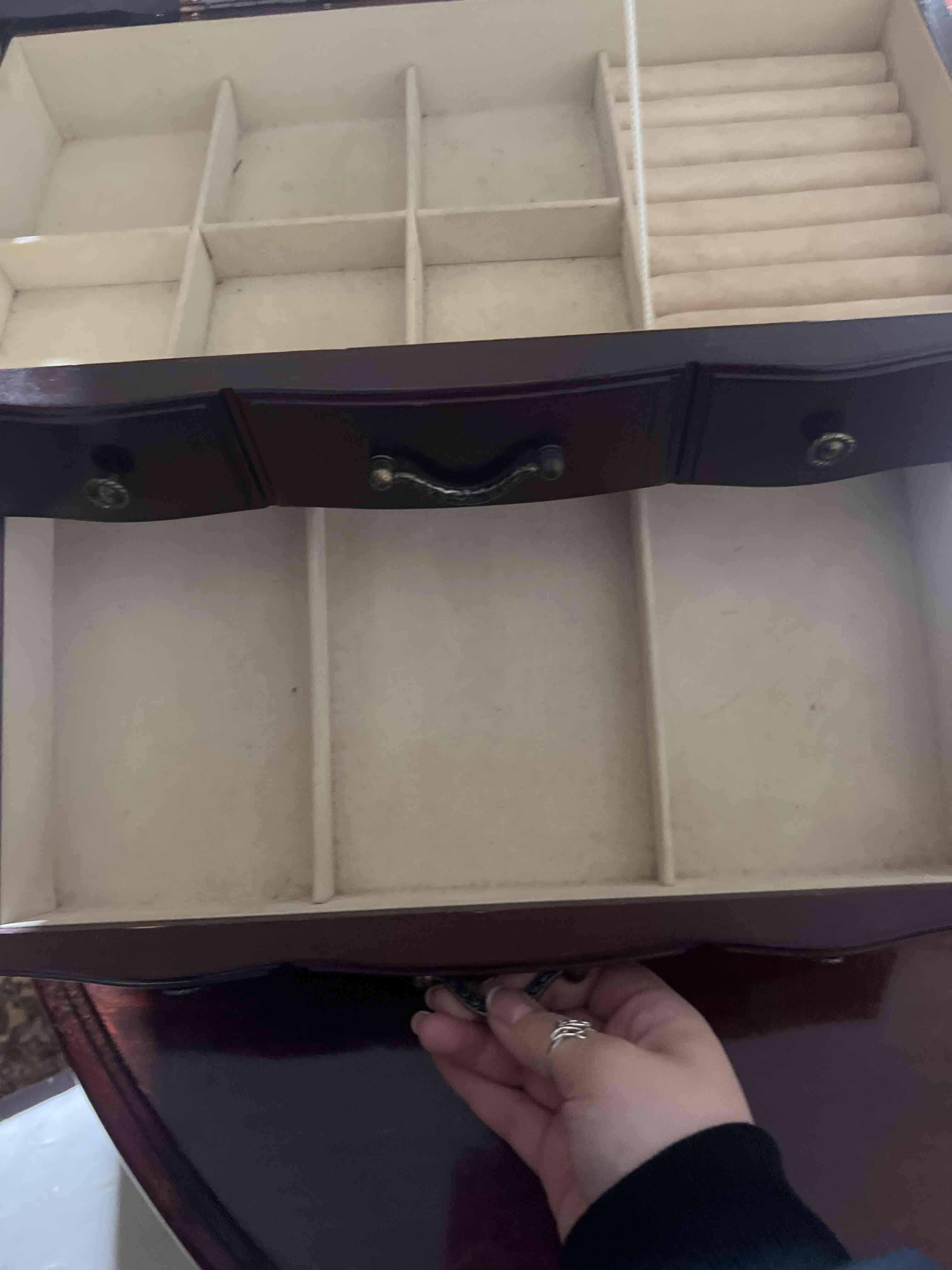 Joyero de madera con espejo - miniatura 2