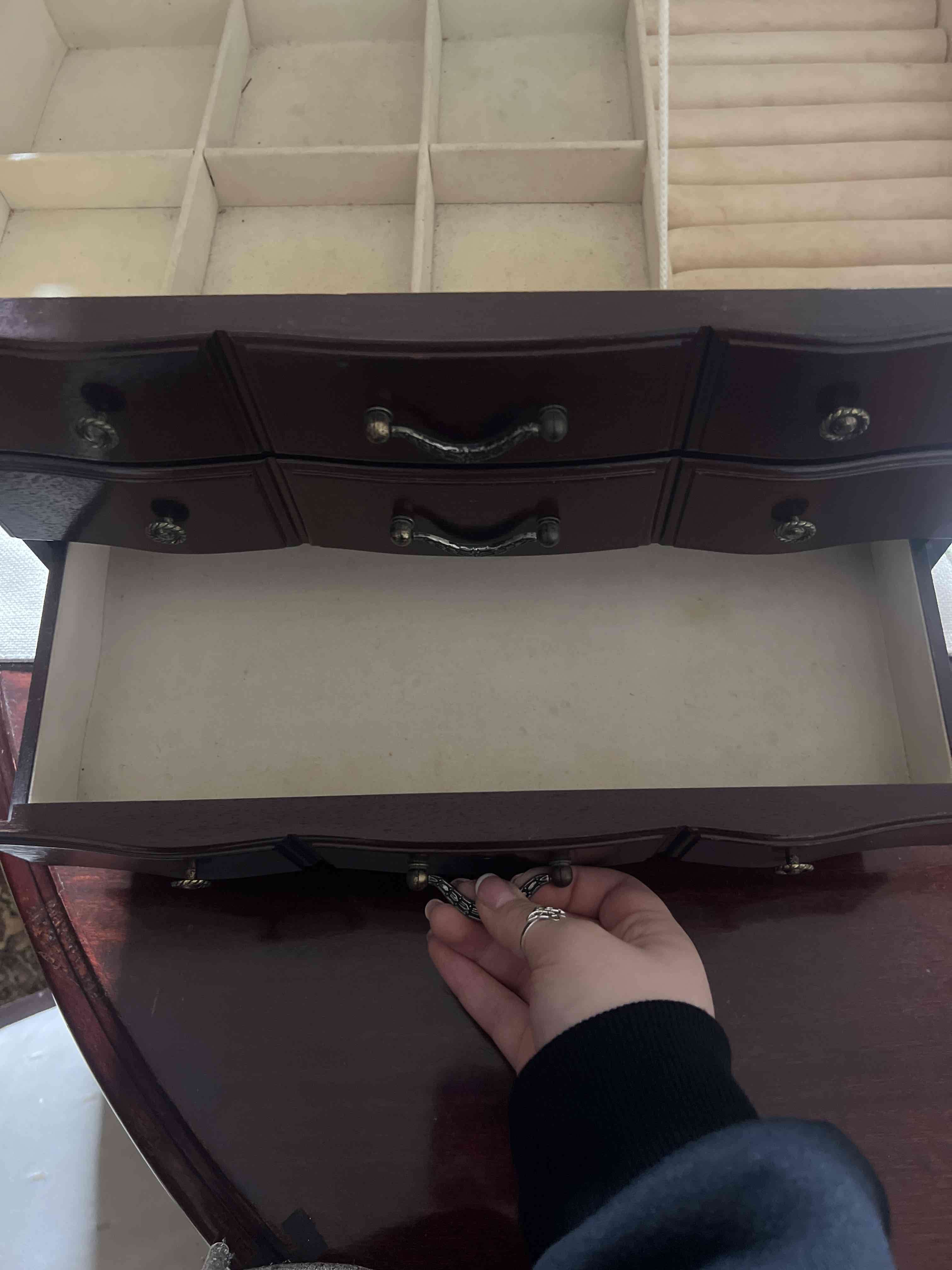 Joyero de madera con espejo - miniatura 3