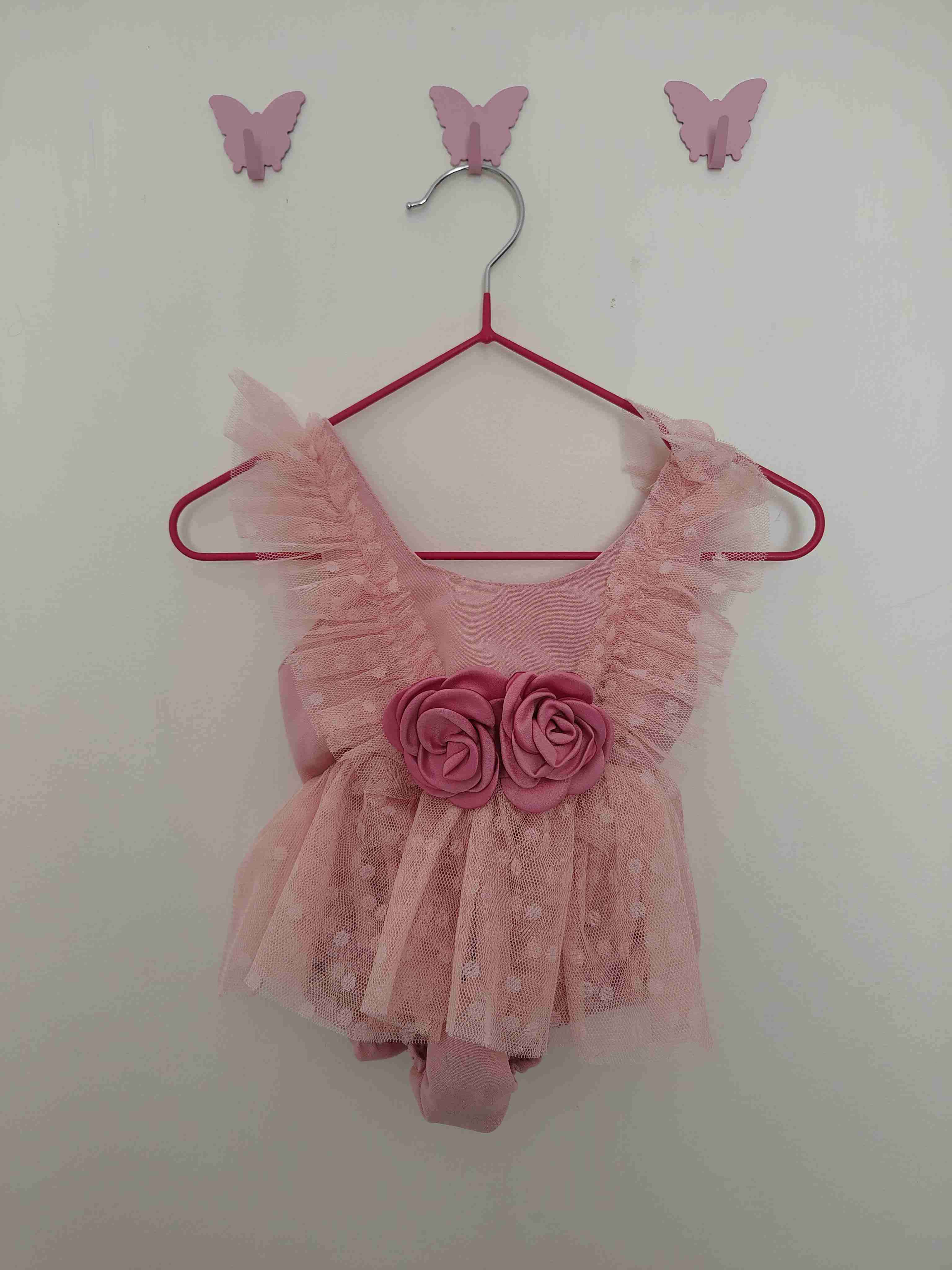 Body de bebé rosado con tules - miniatura 1