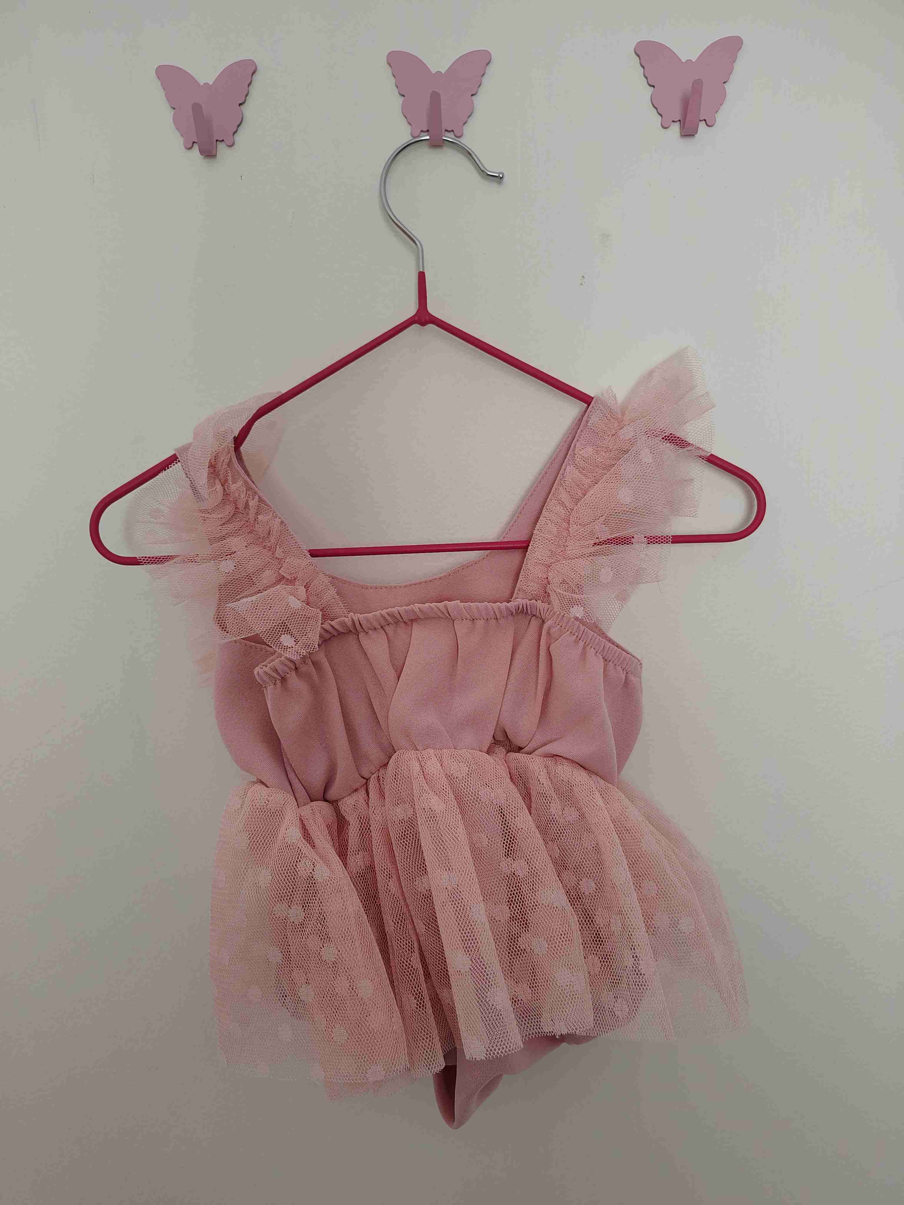 Body de bebé rosado con tules - miniatura 2