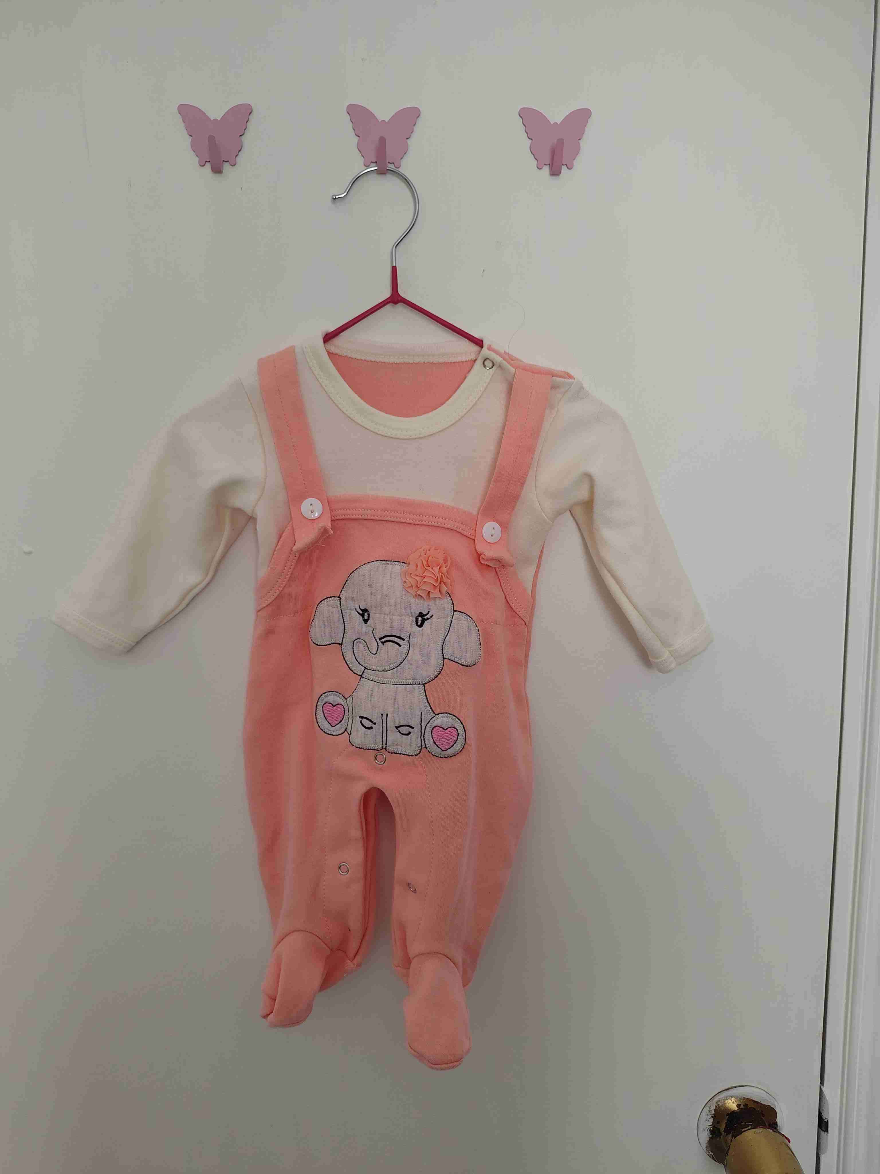 Enterito de bebé rosado con elefante - miniatura 1