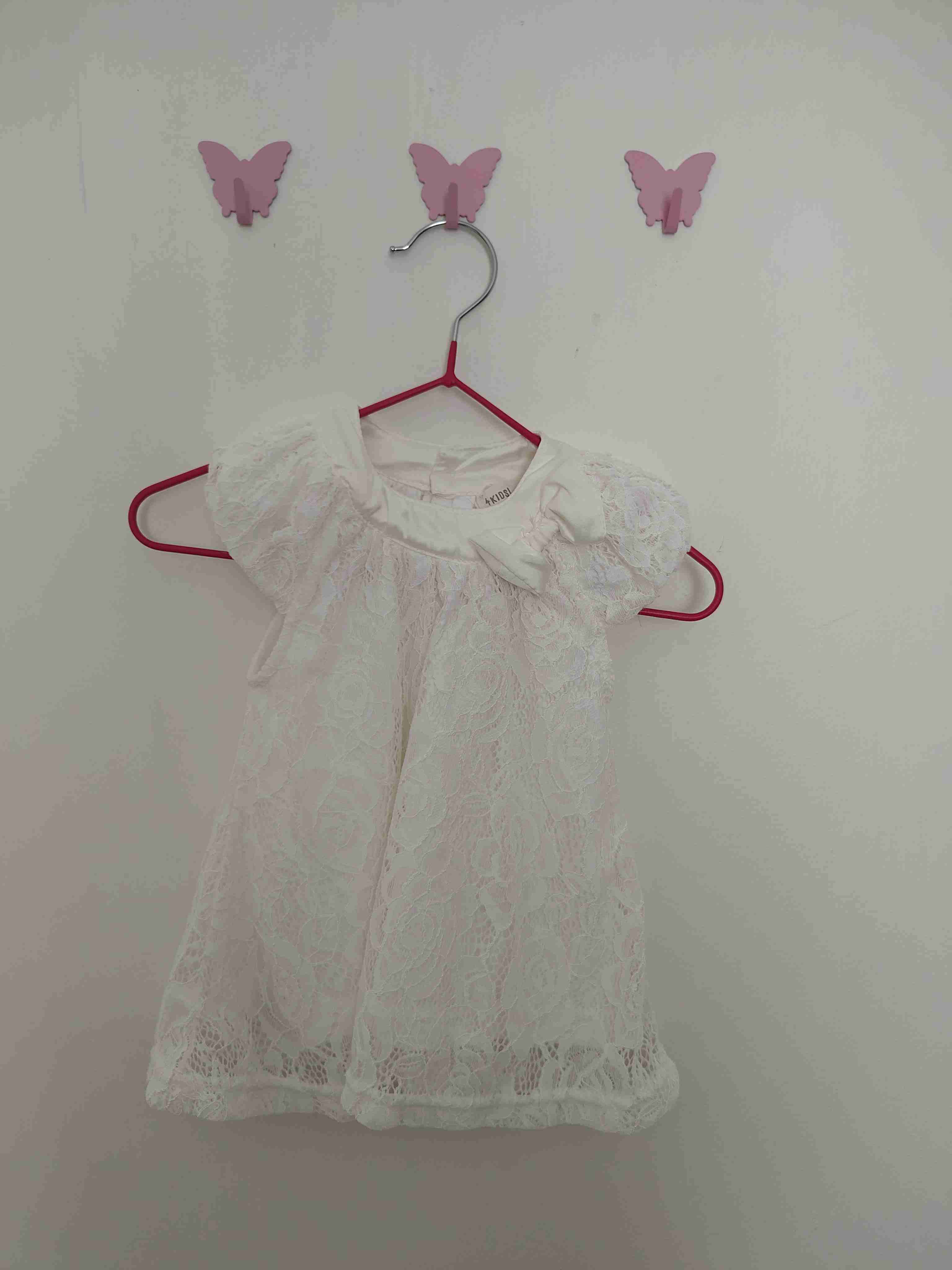 Vestido blanco encaje para niña - miniatura 1