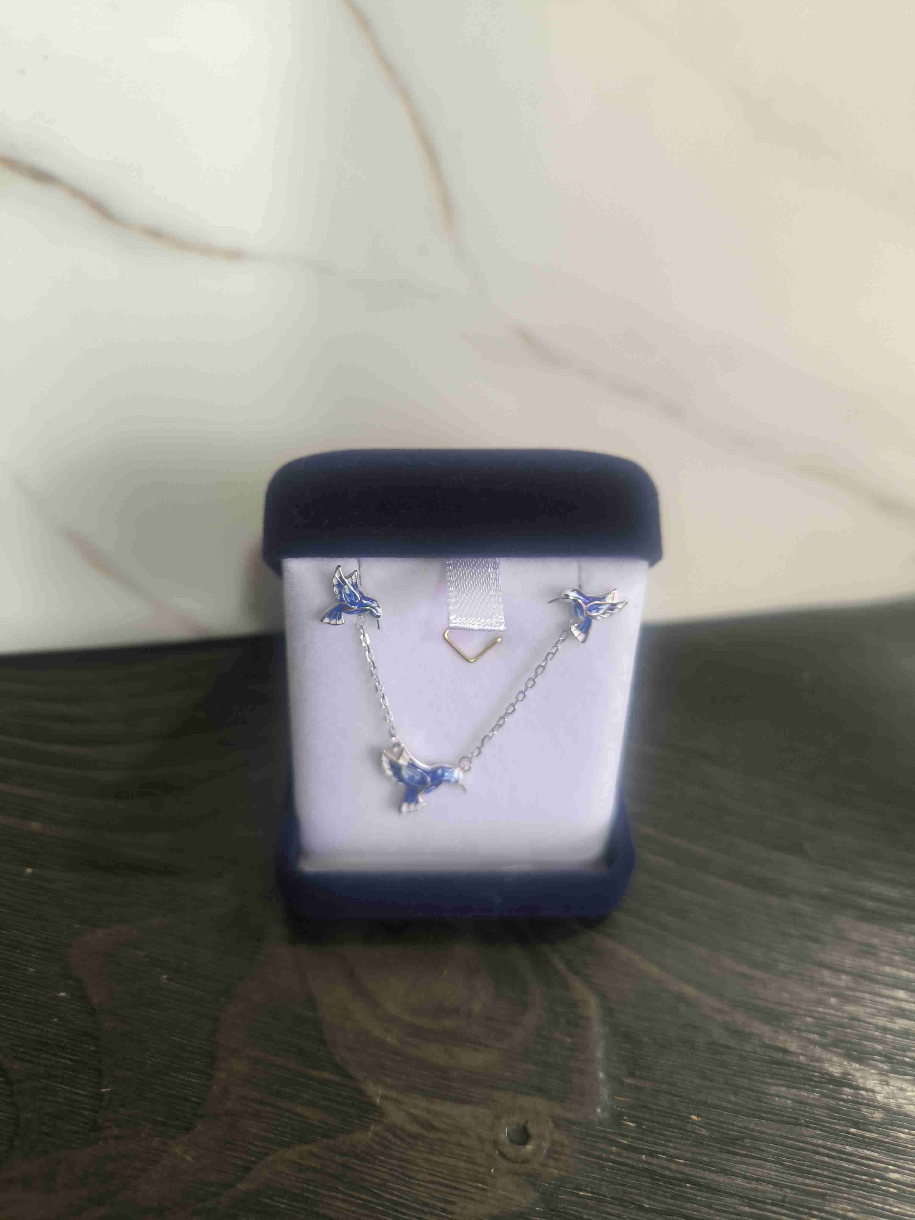 Set colgante y aretes azules - 1