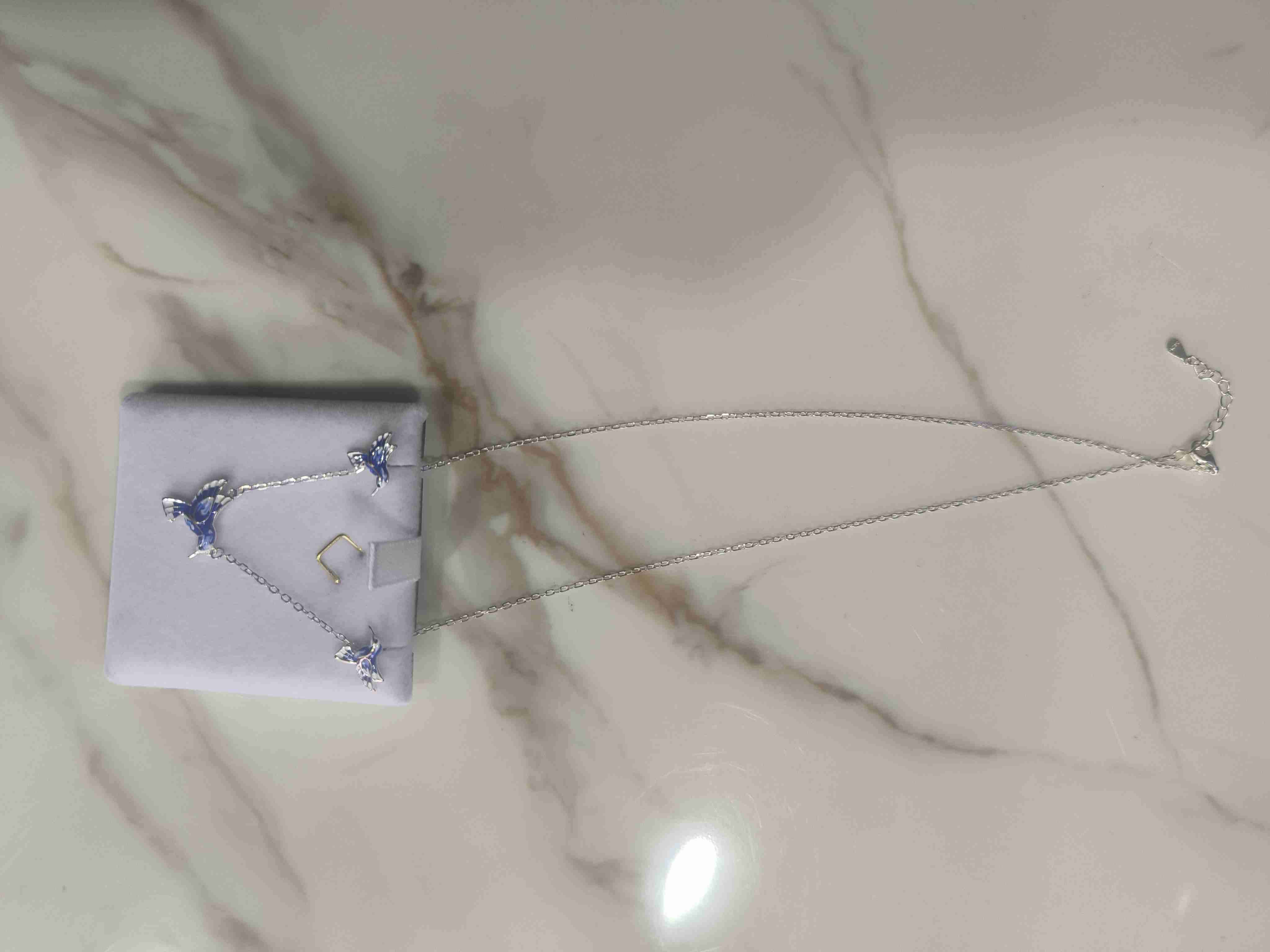 Set colgante y aretes azules - 2