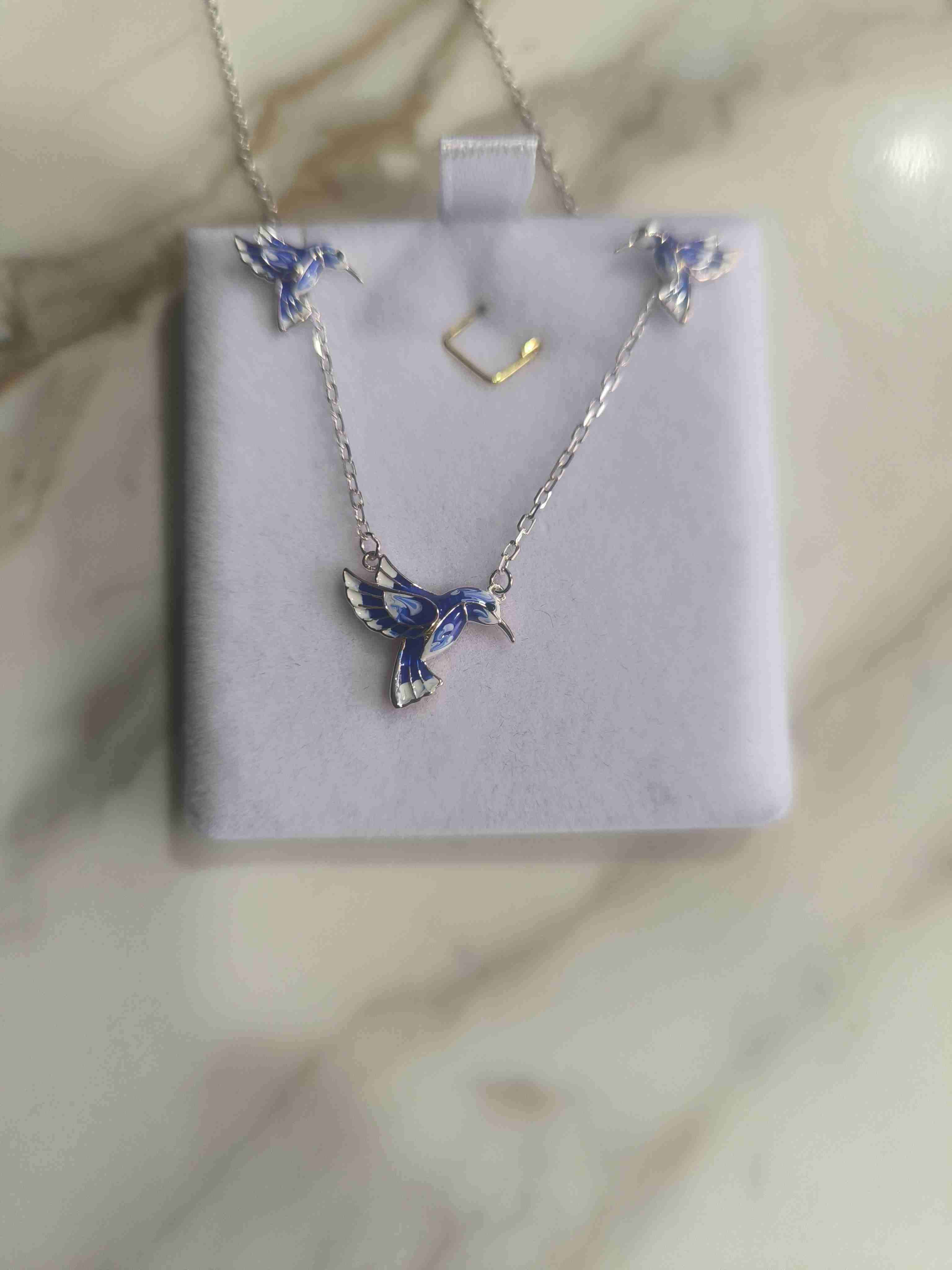 Set colgante y aretes azules - 3