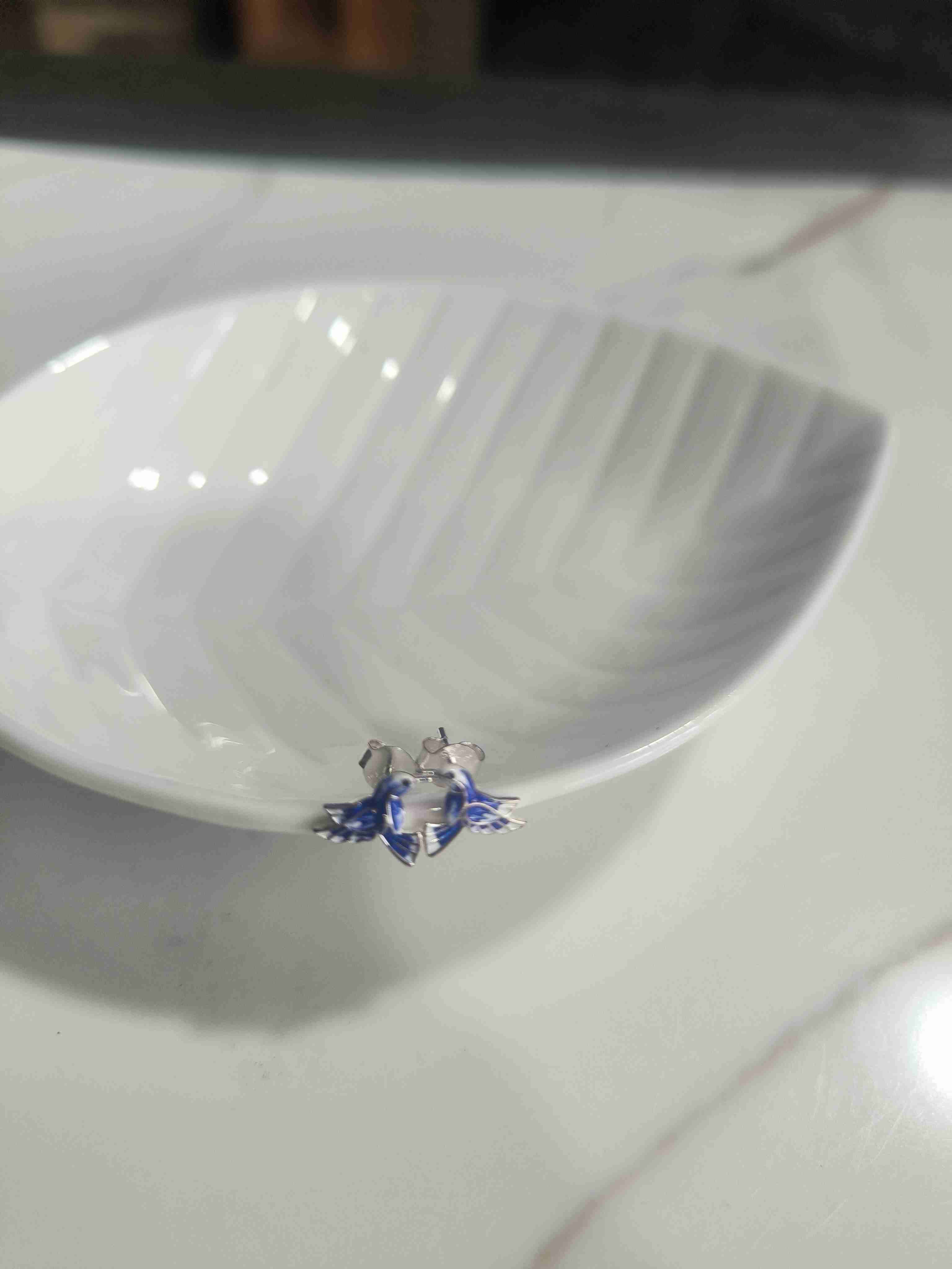 Set colgante y aretes azules - 4