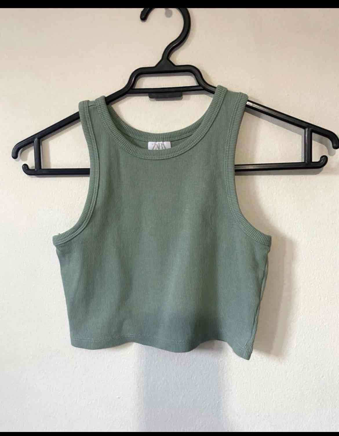 Cropped top verde Zara - miniatura 1