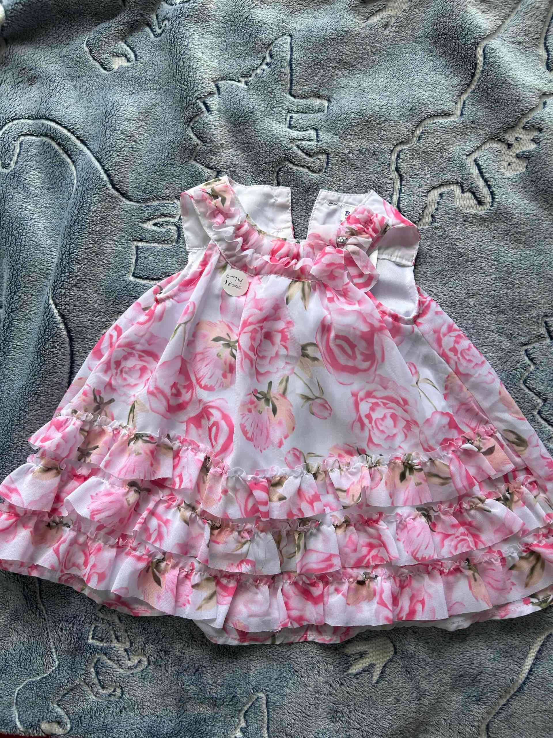 Vestido infantil floral rosa