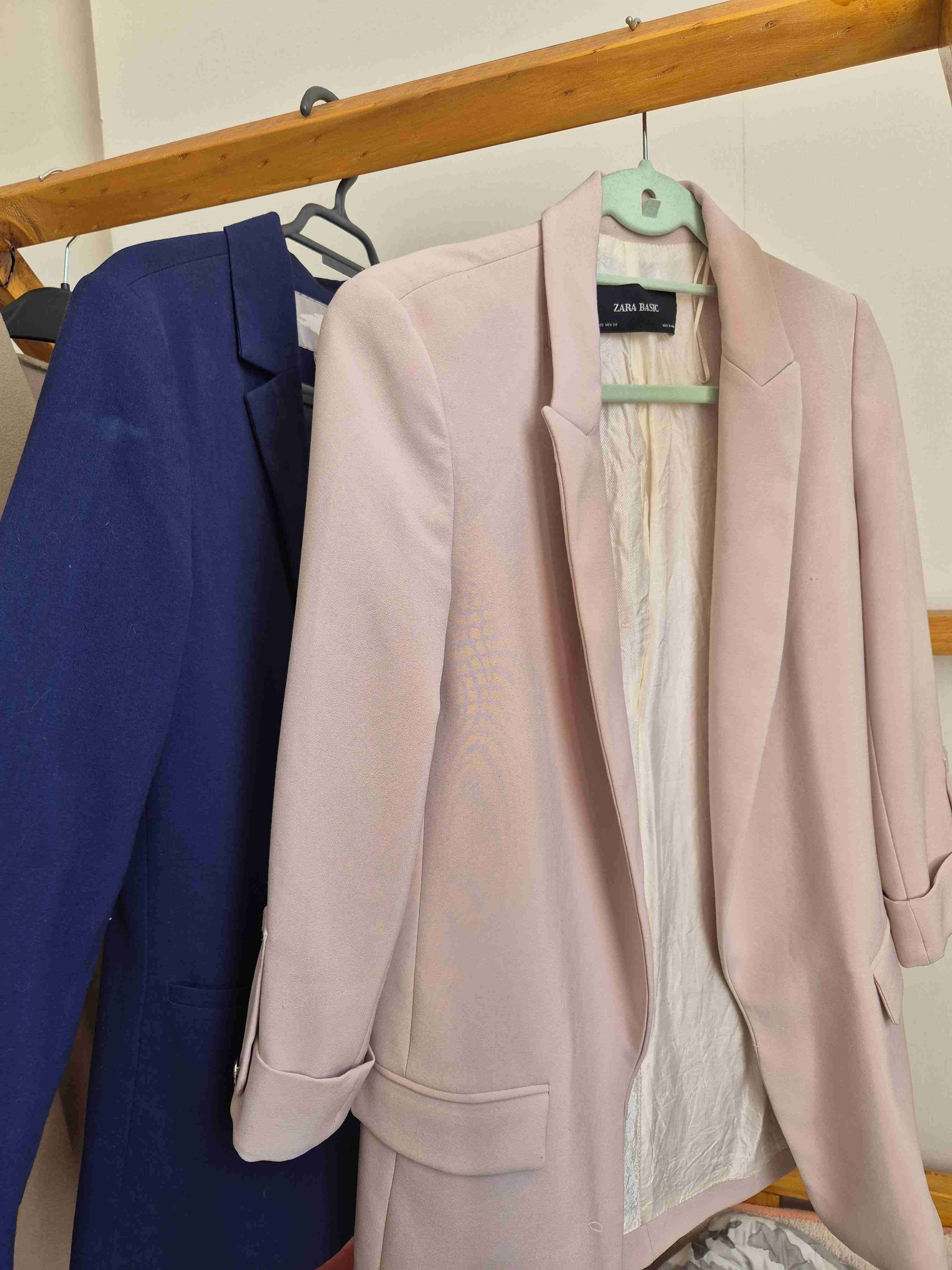 Blazers Zara Basic en rosa y azul