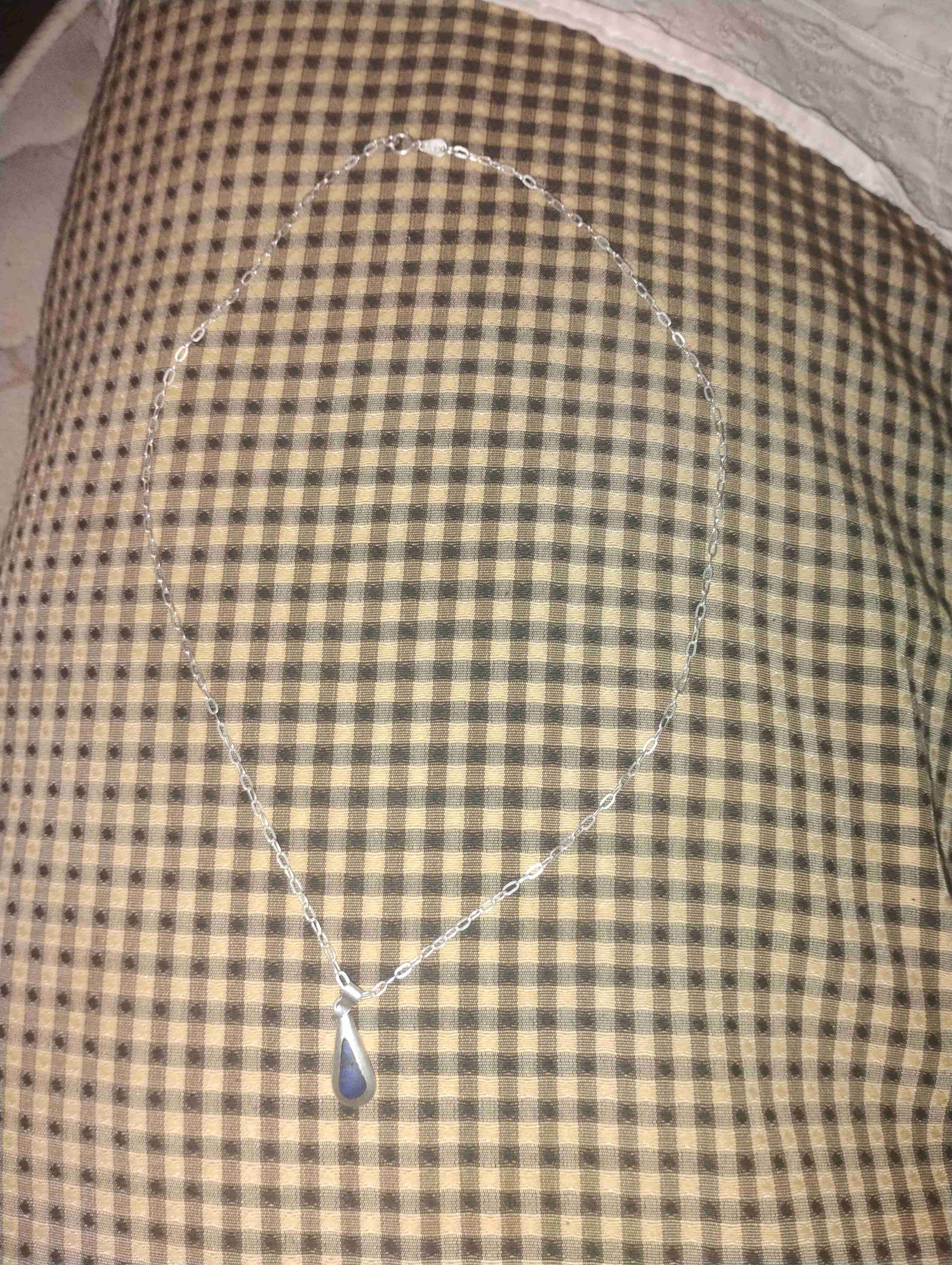 Collar de plata con colgante azul - miniatura 1