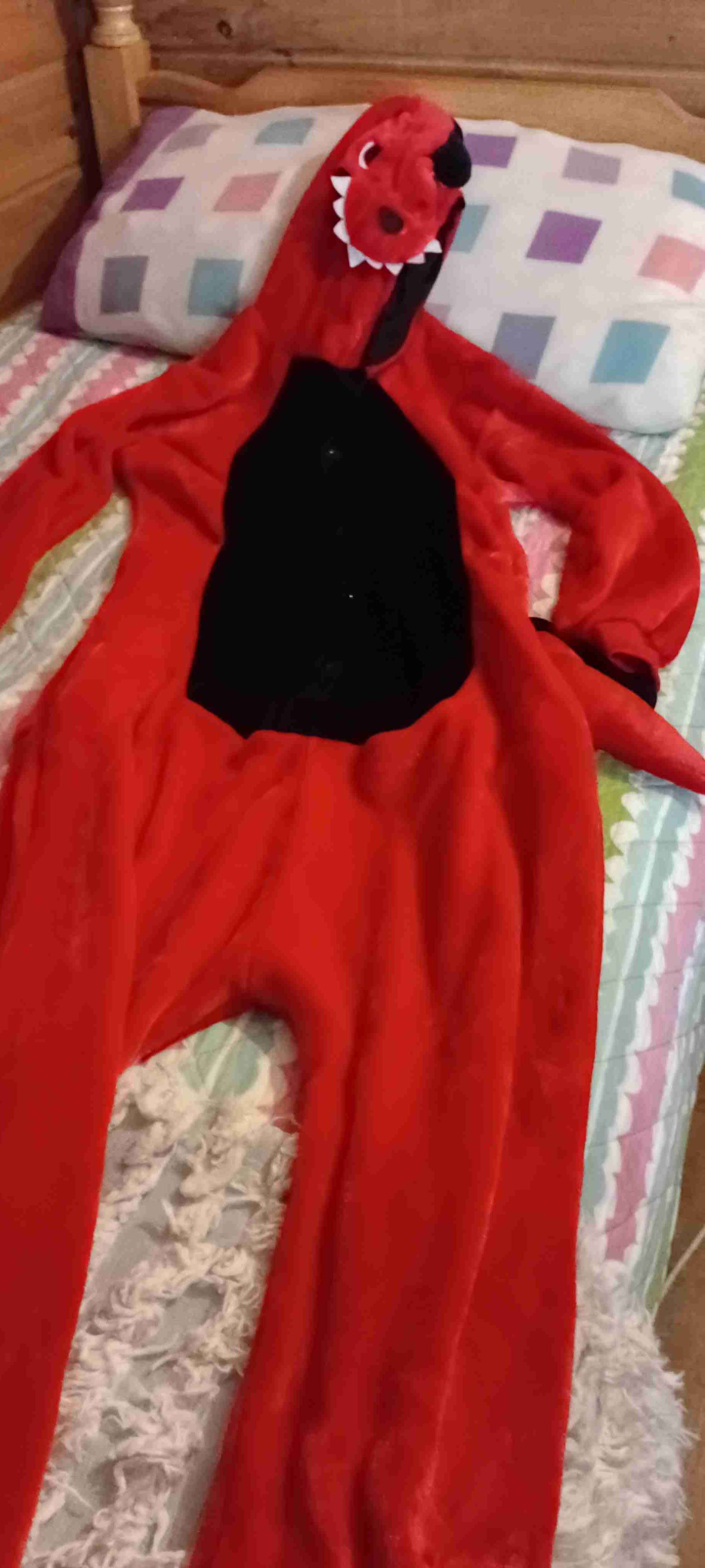 Pijama dinosaurio rojo adulto