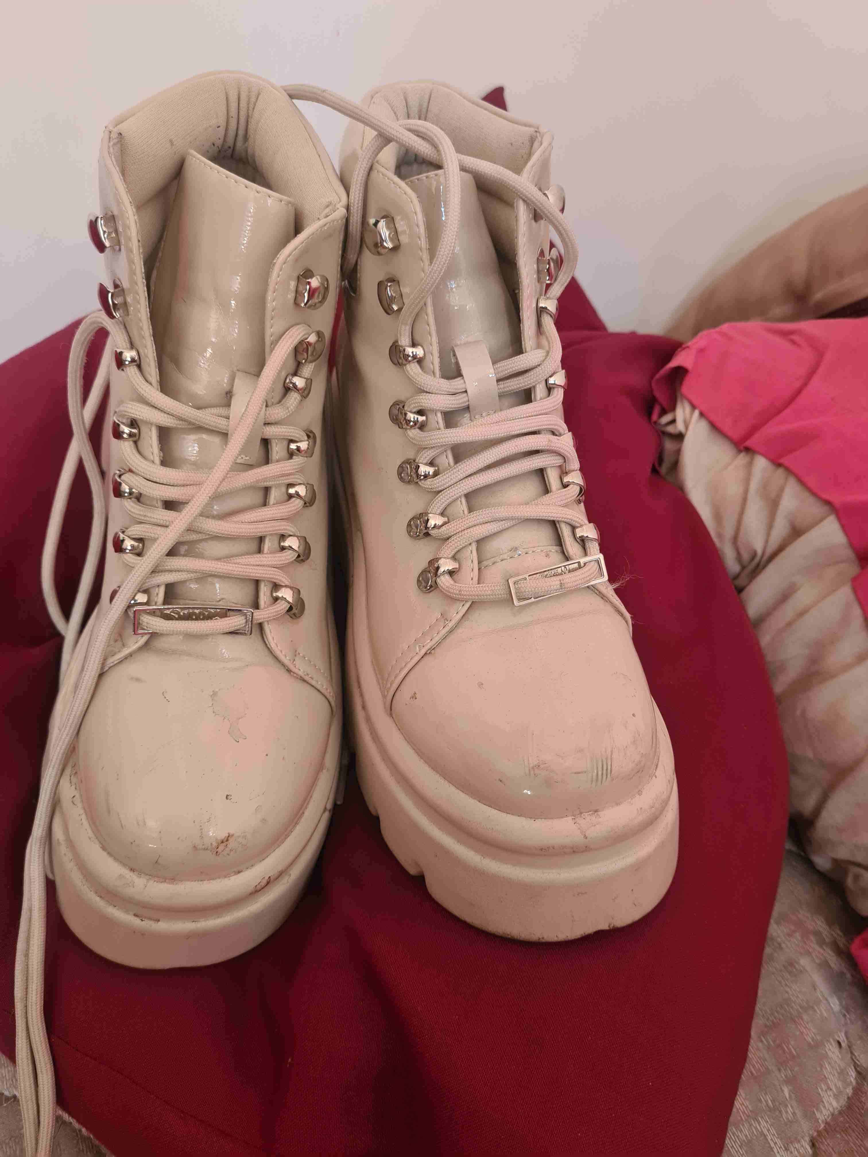 Botas plataforma beige - miniatura 2