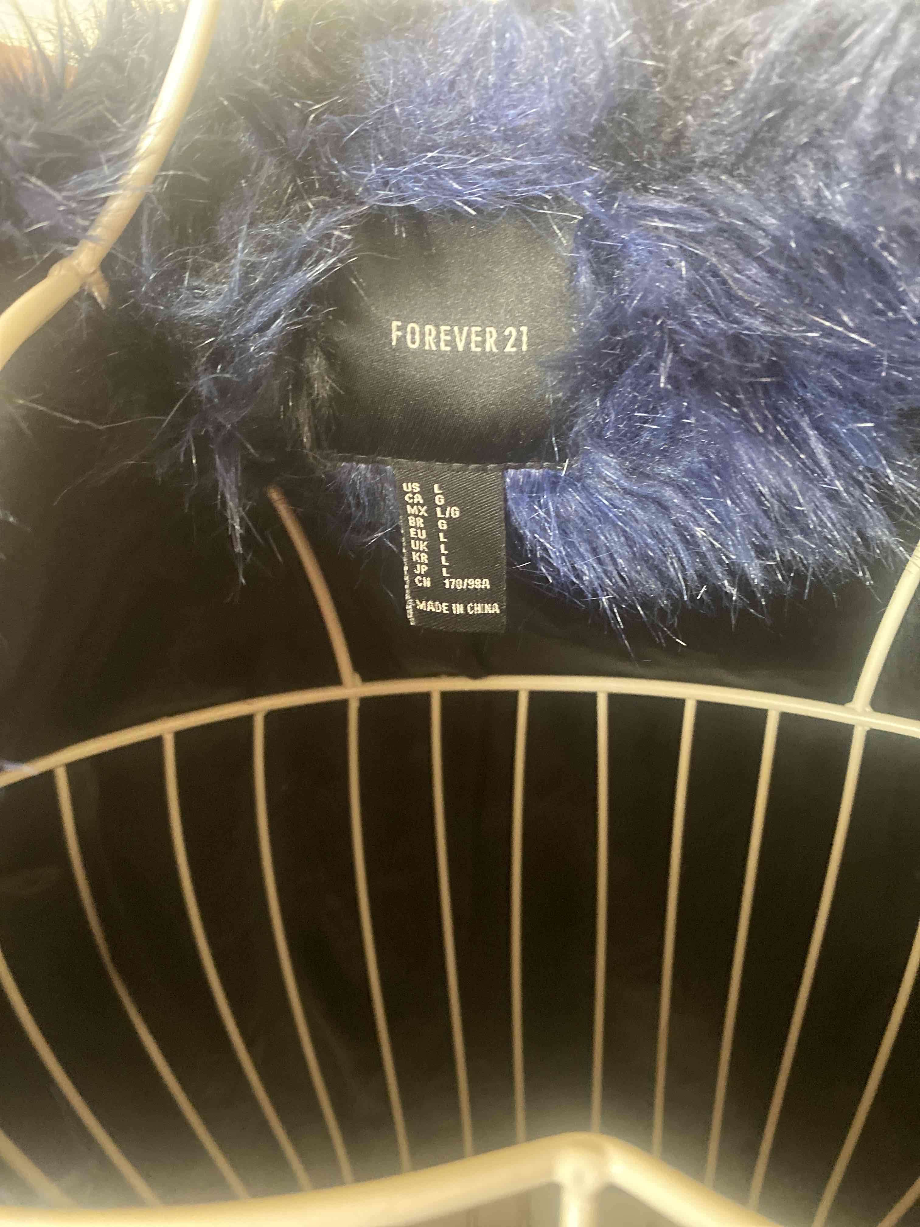 Chaqueta de piel sintética azul - miniatura 3