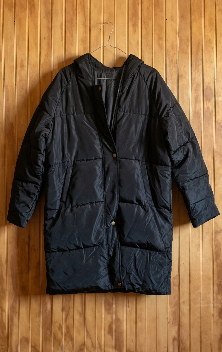 Abrigo negro acolchado - miniatura 1