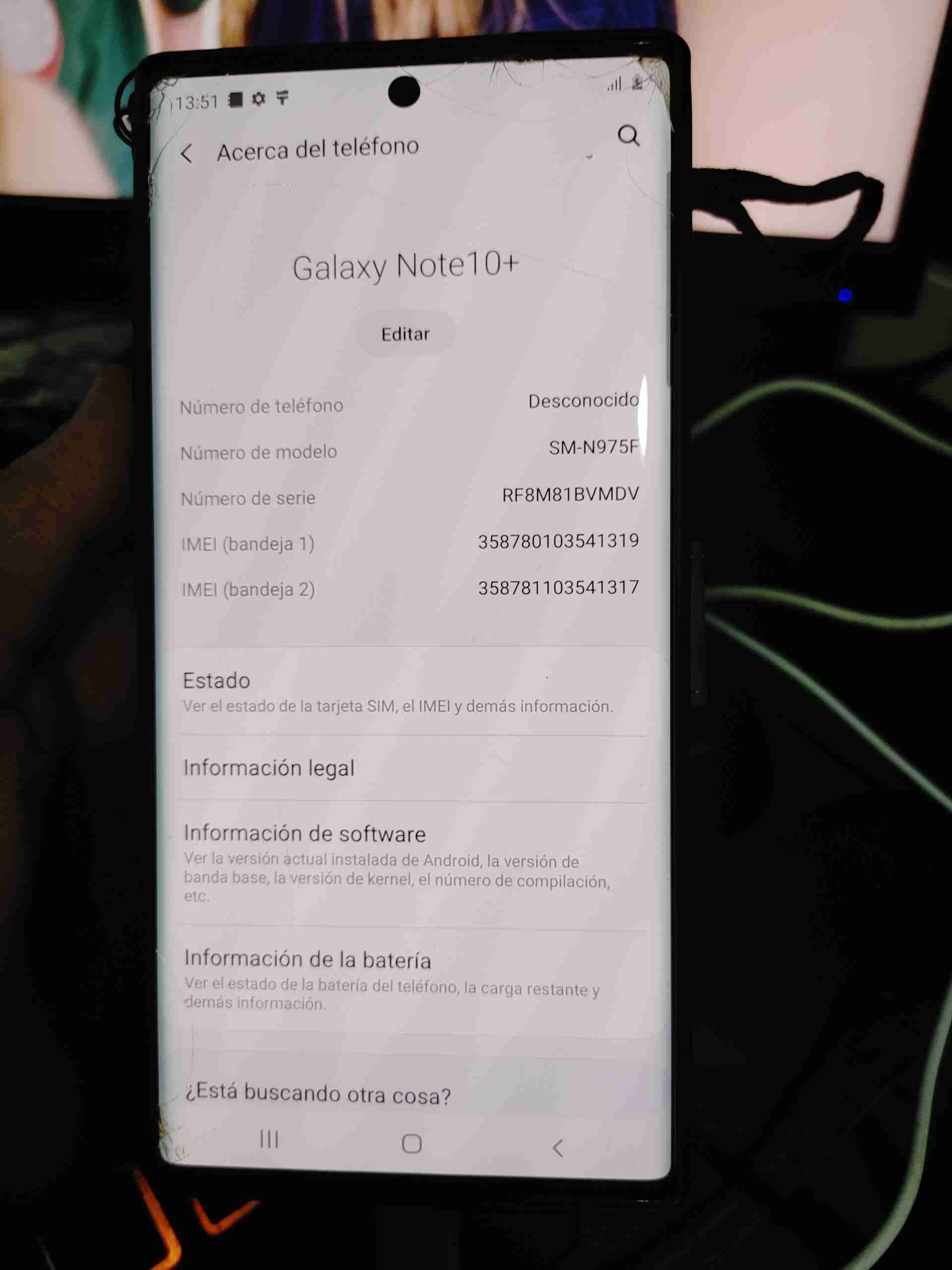 Samsung Galaxy Note10+ detalles en pantalla - 1