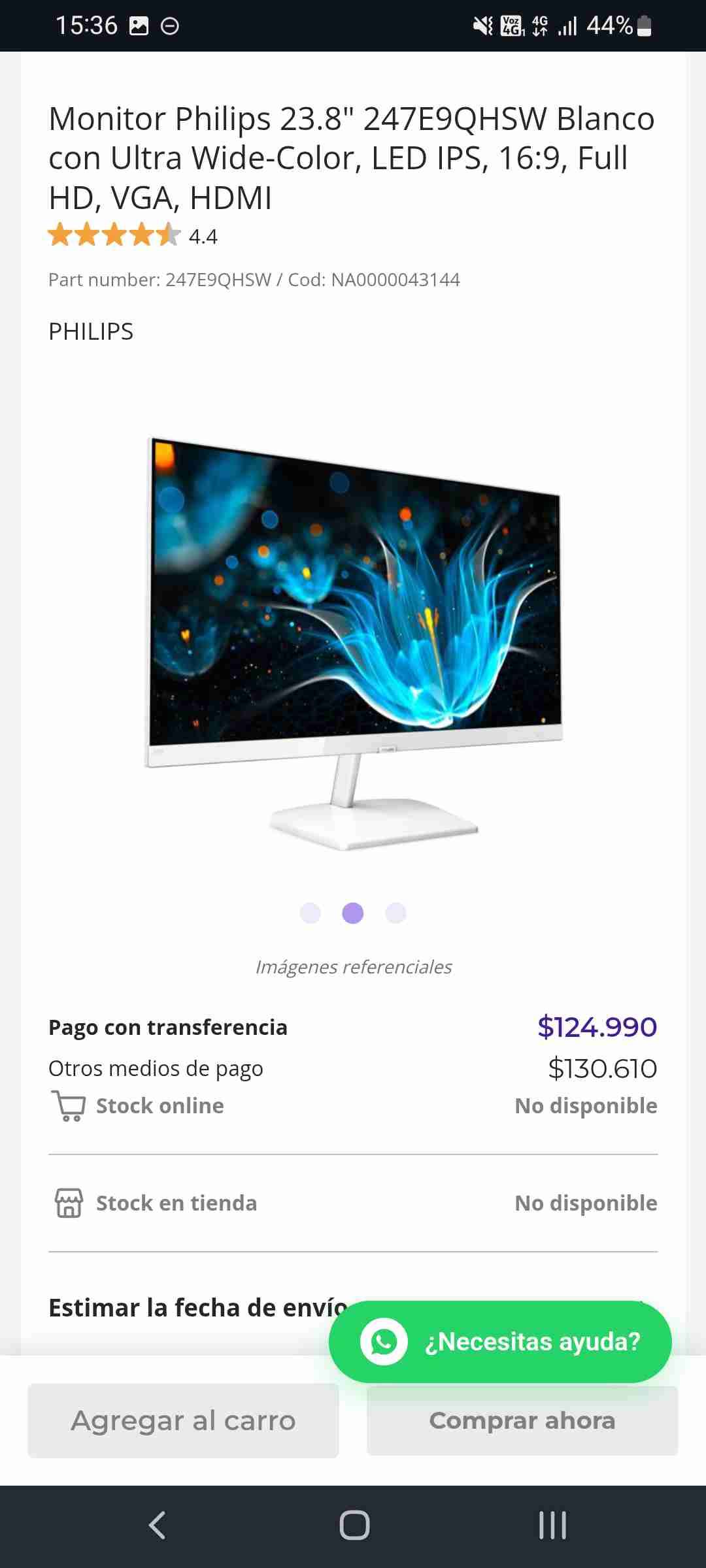 Monitor Philips 24'' Full HD Blanco - miniatura 1