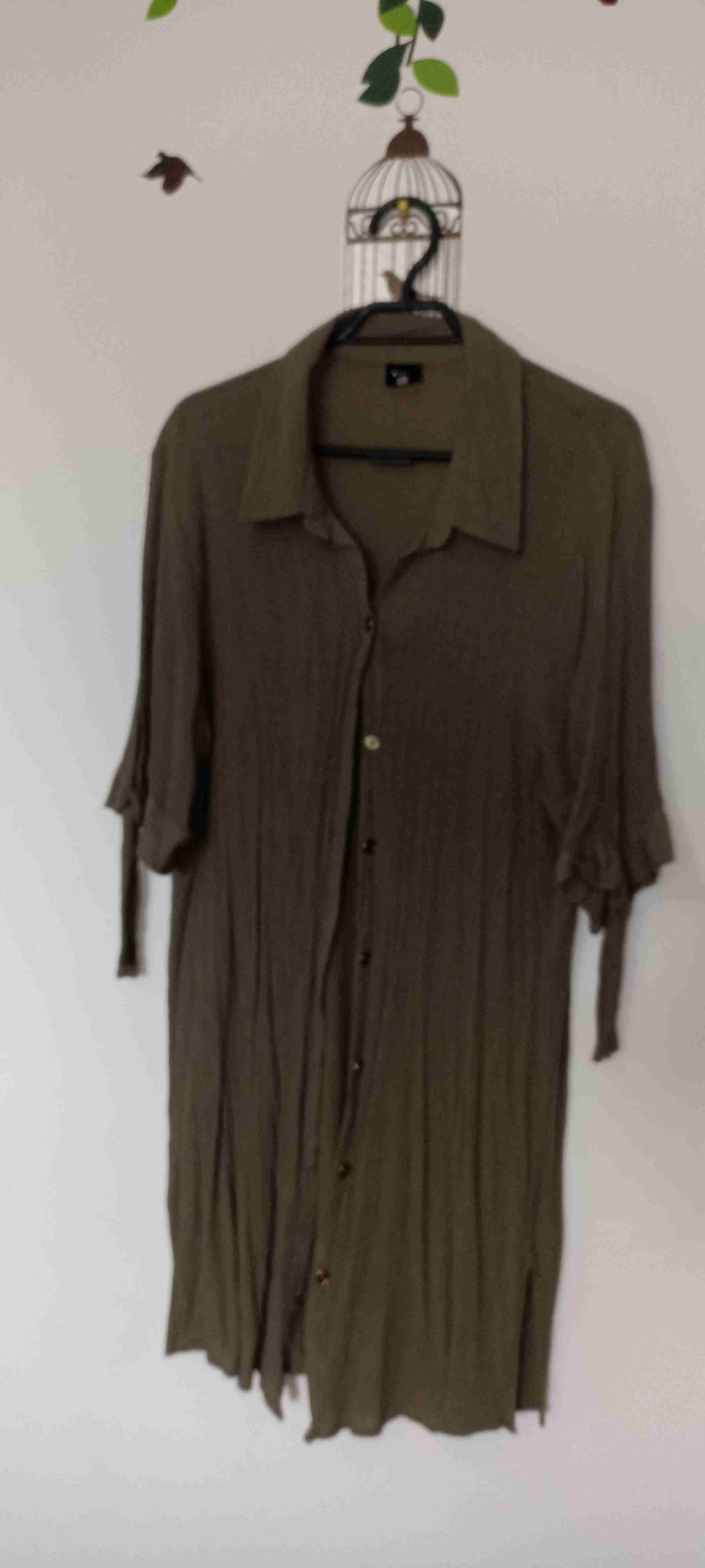 Vestido camisero verde oliva - miniatura 1