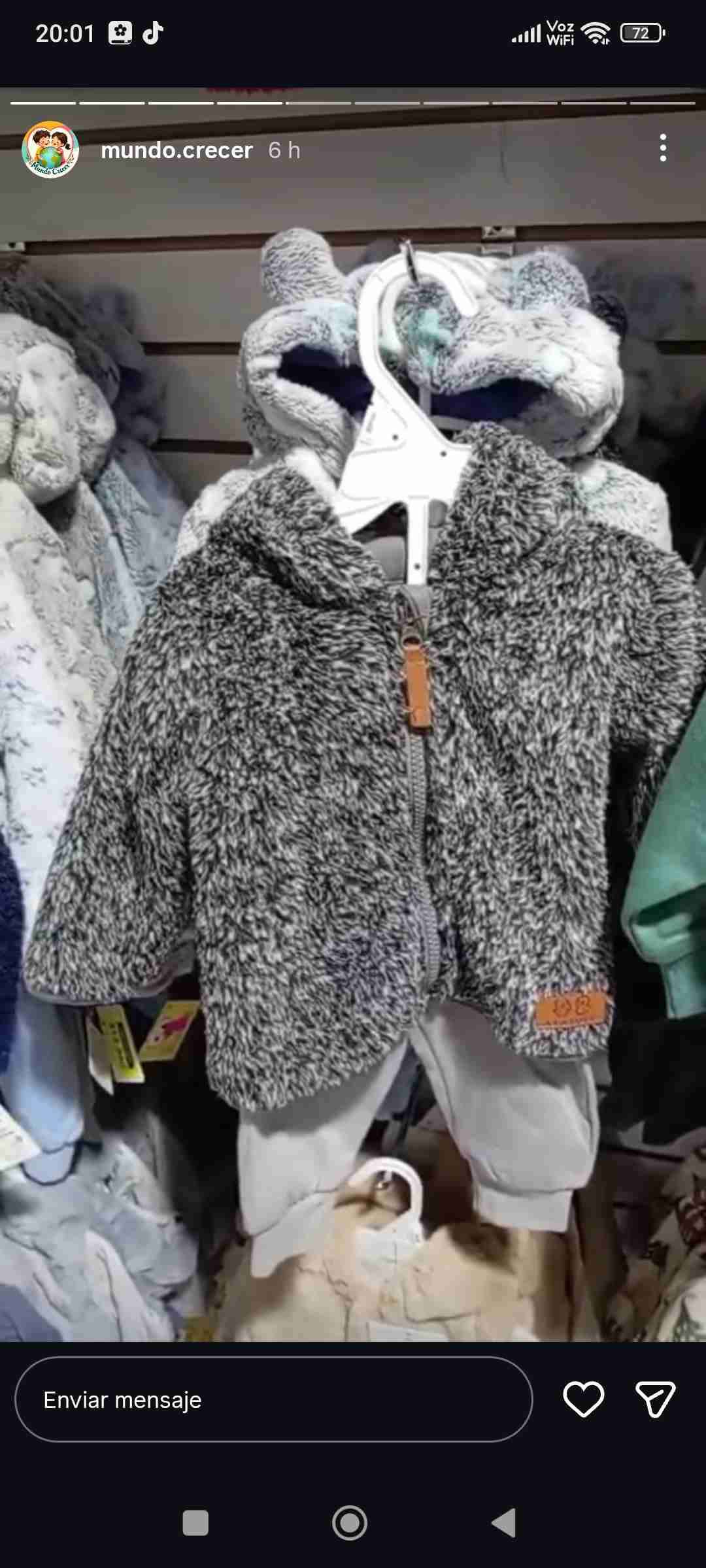 Chaqueta niño gris borrego