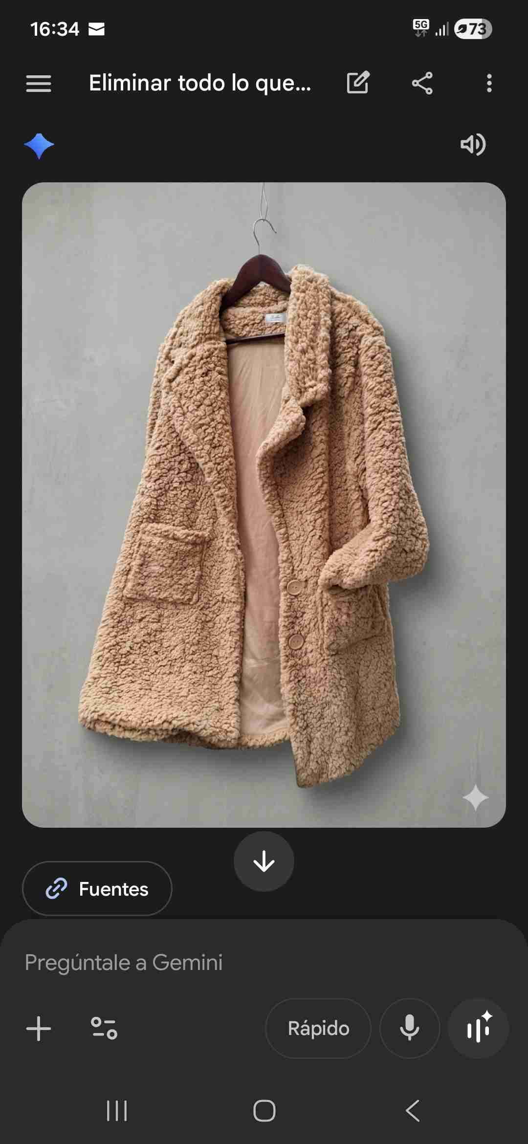 Abrigo de lana beige