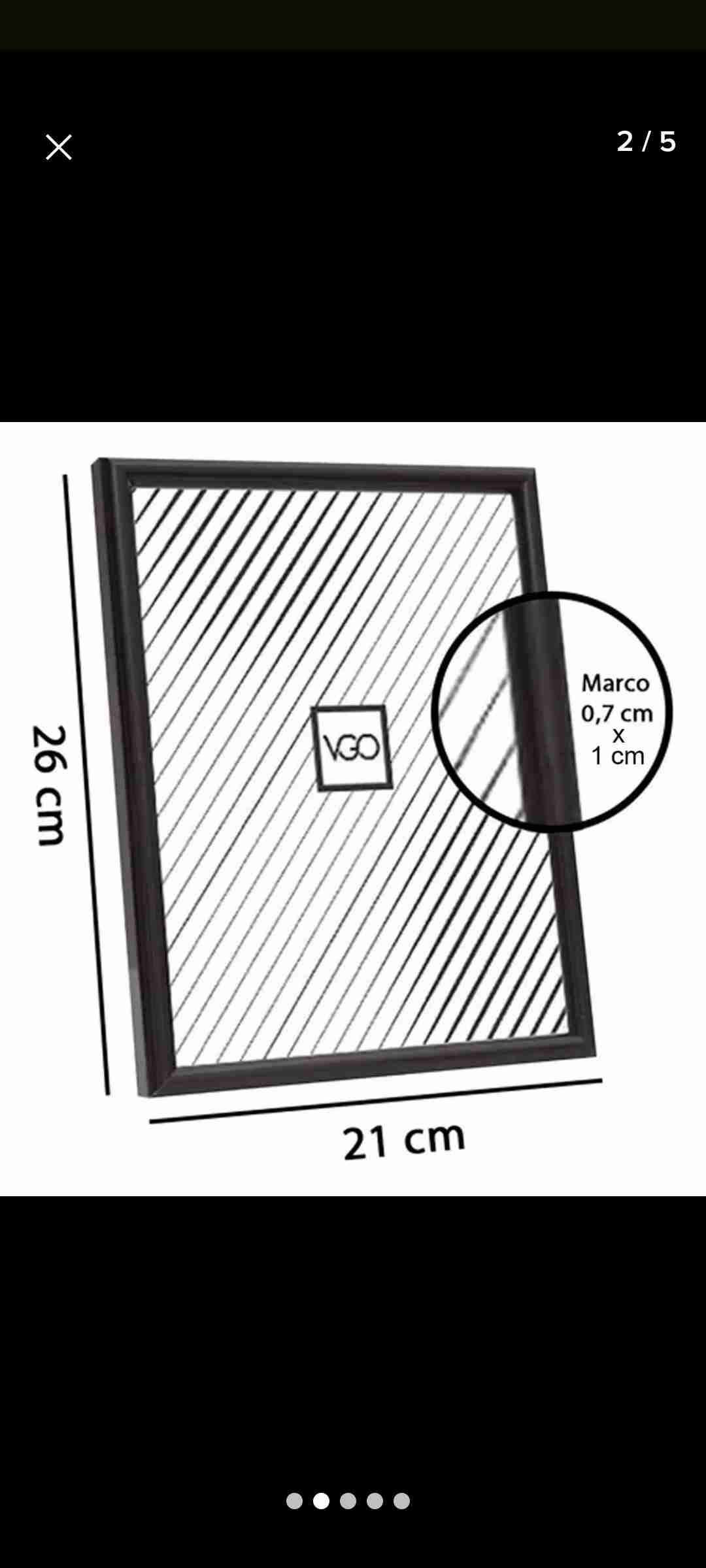 Marco de fotos negro 26x21 cm - miniatura 1