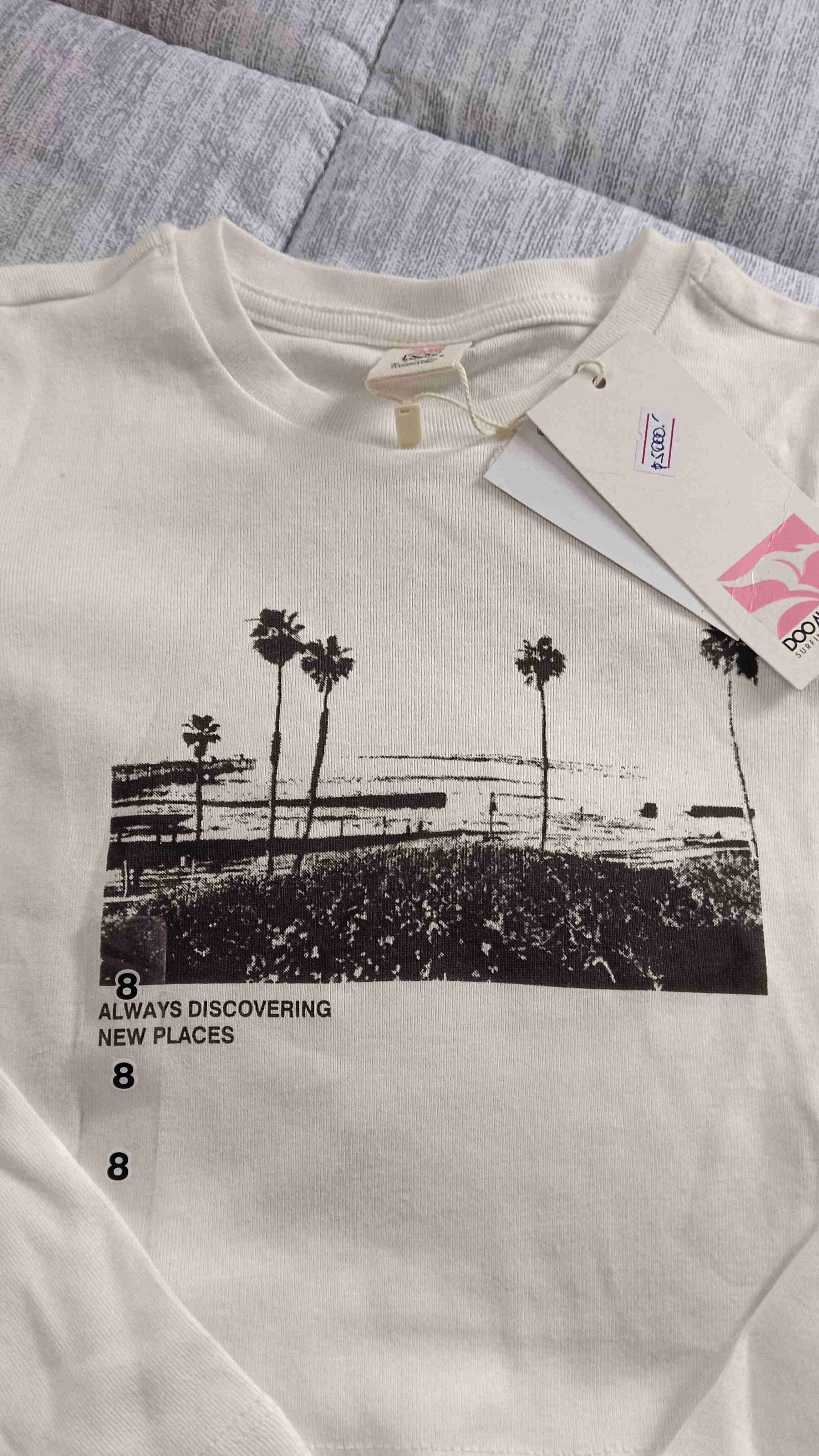 Polera manga larga blanca estampada - miniatura 2