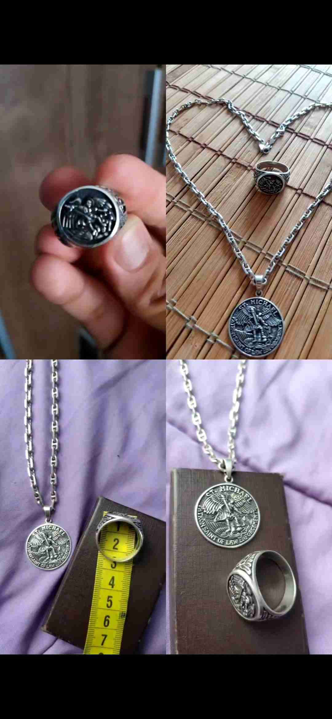 Conjunto de anillo y colgante San Miguel - miniatura 1