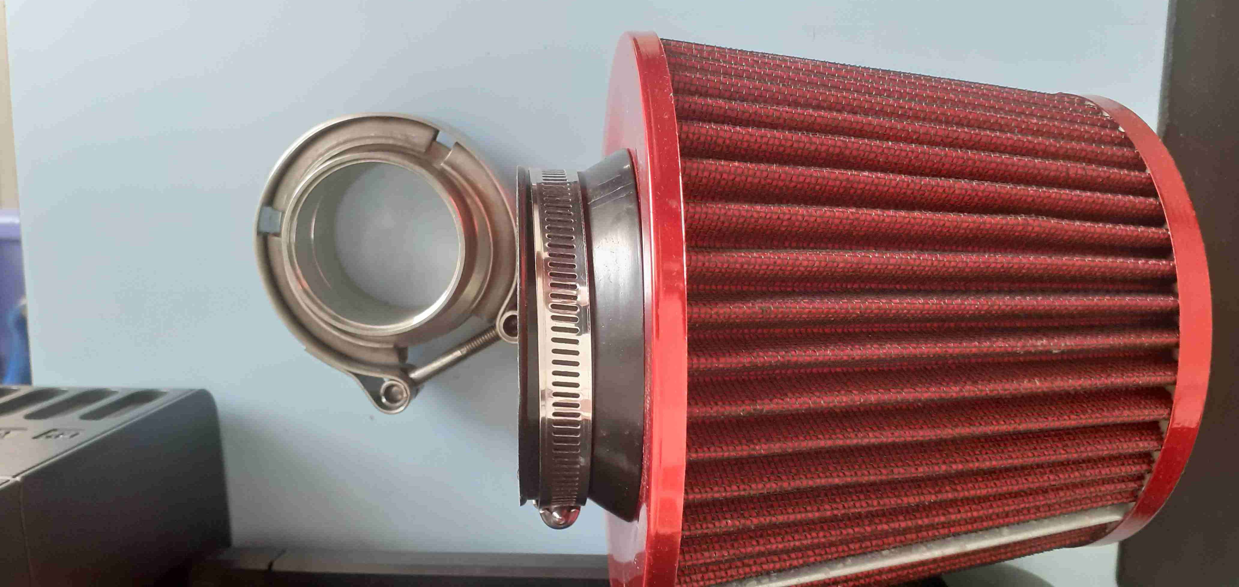 Filtro de aire rojo con adaptador - 1