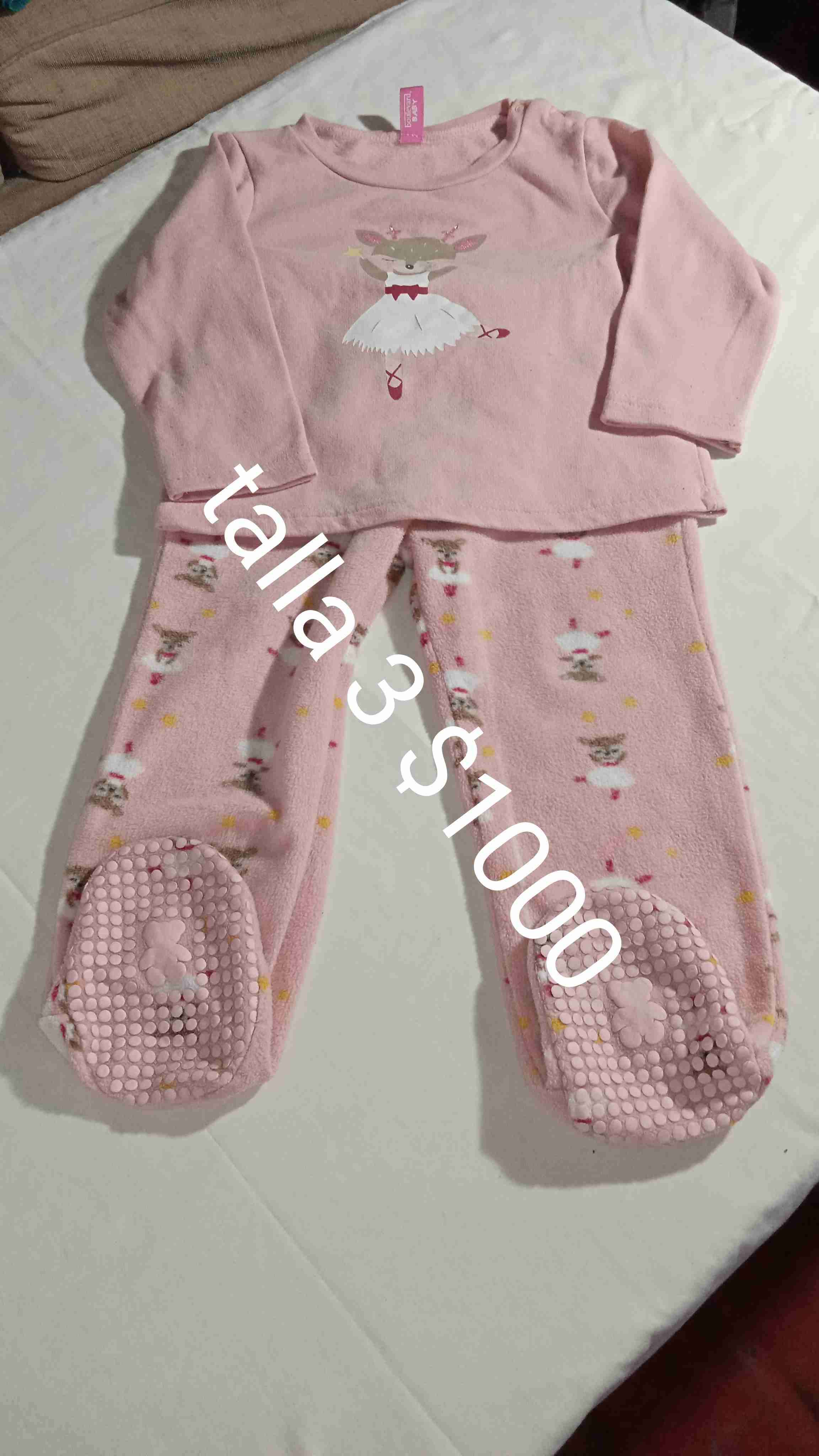 Pijama rosa infantil talla 3 - miniatura 1